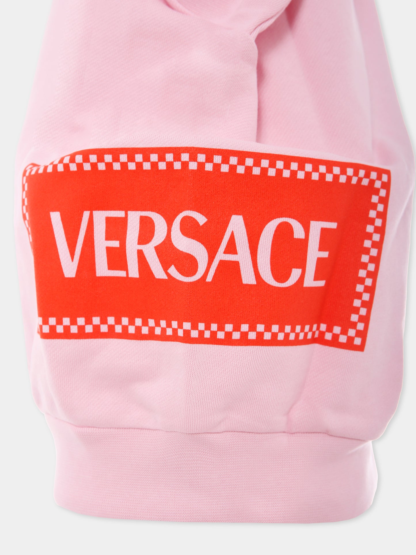 Felpa rosa con '90s vintage logo per bambina,Versace,1018334 1A13182 2PZ60