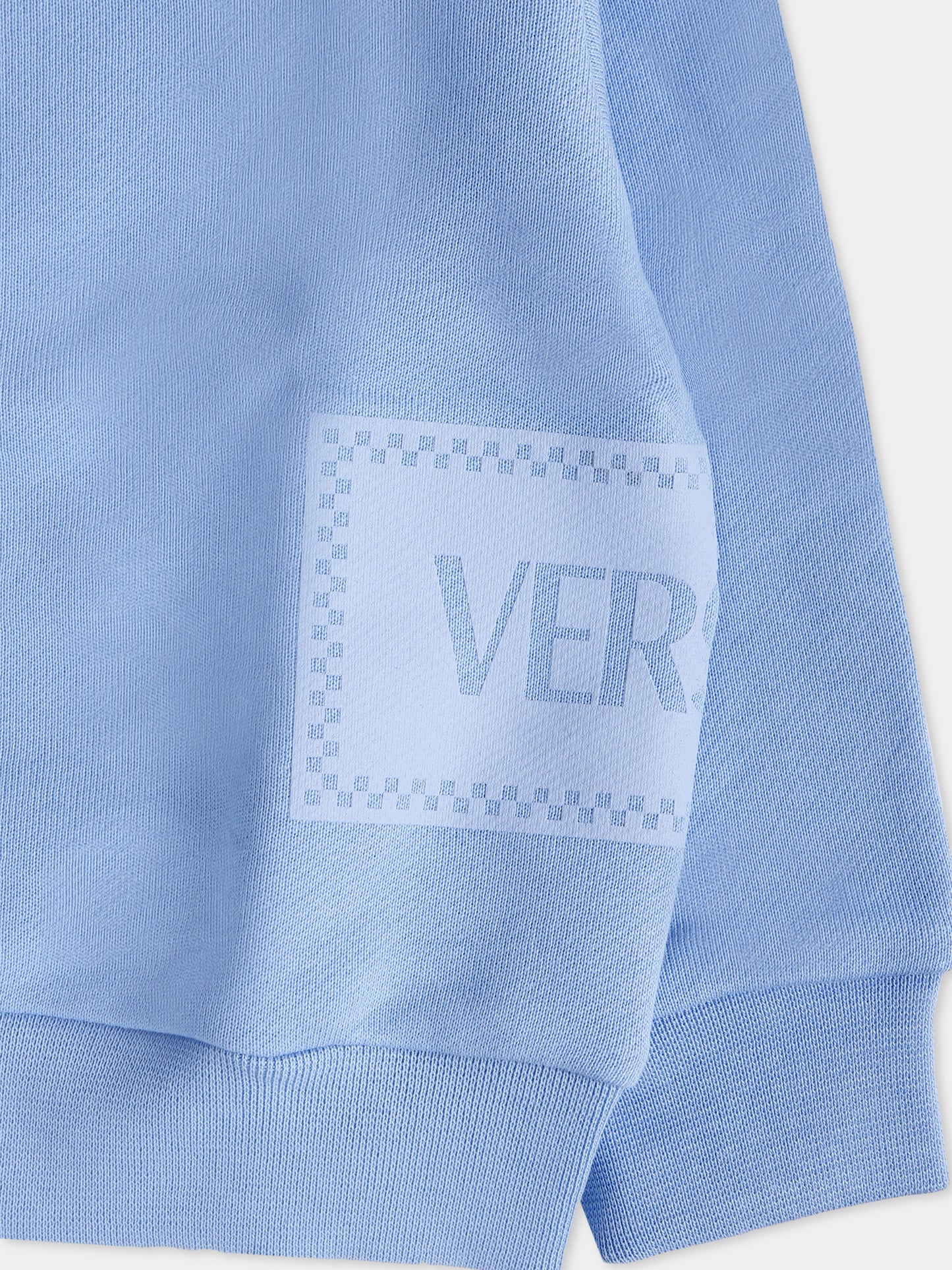 Felpa celeste con '90s vintage logo per neonato,Versace,1018577 1A13182 2V300