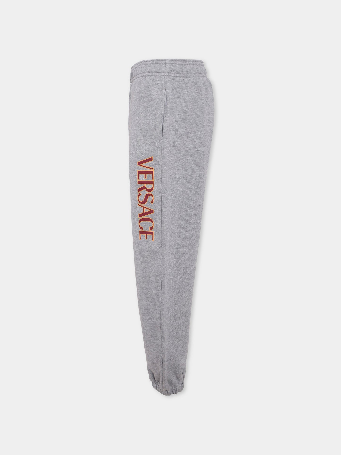 Pantaloni grigi per bambini con logo,Versace,1018341 1A14889 6E780