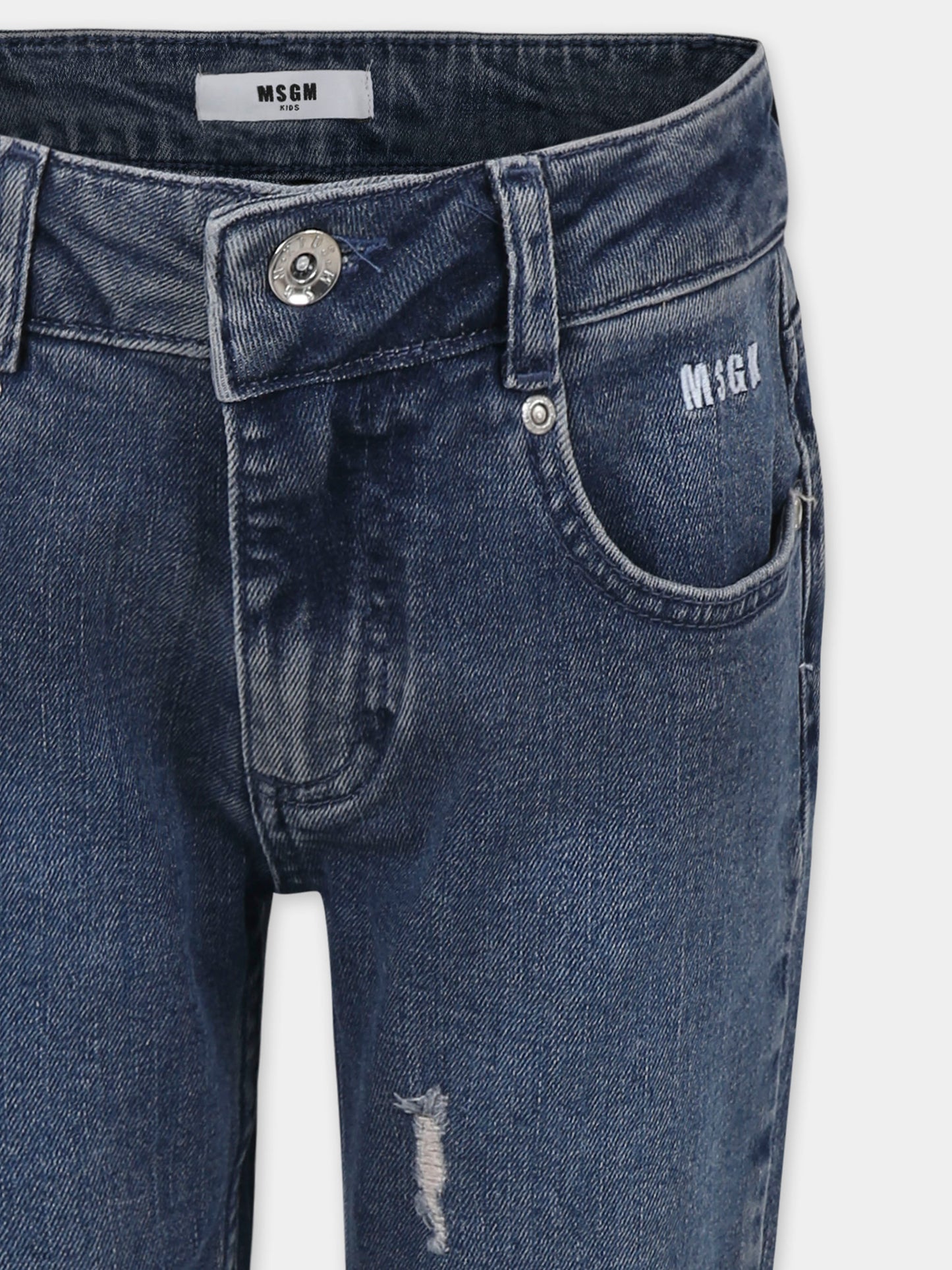 Jeans denim per bambino con logo,Msgm Kids,F4MSJBDP128 126