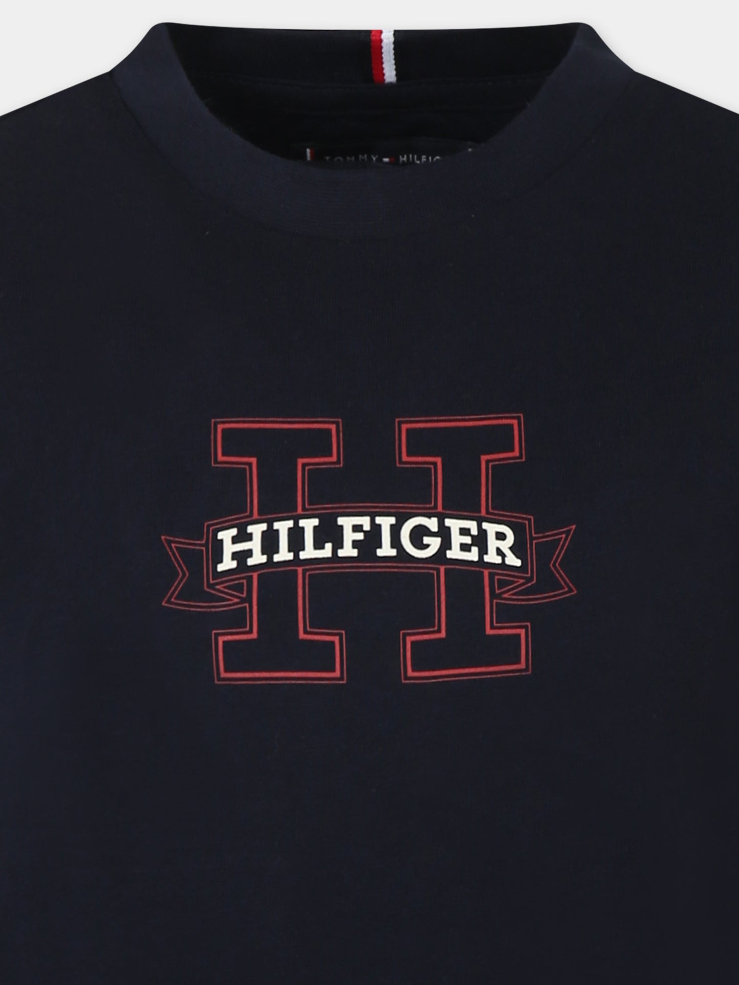T-shirt blu per bambino con logo,Tommy Hilfiger Junior,KB0KB09028 DW5