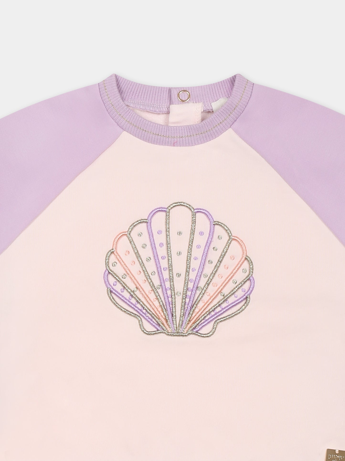 Felpa rosa per neonata con conchiglia,Carrement Beau,Y30110 Z41