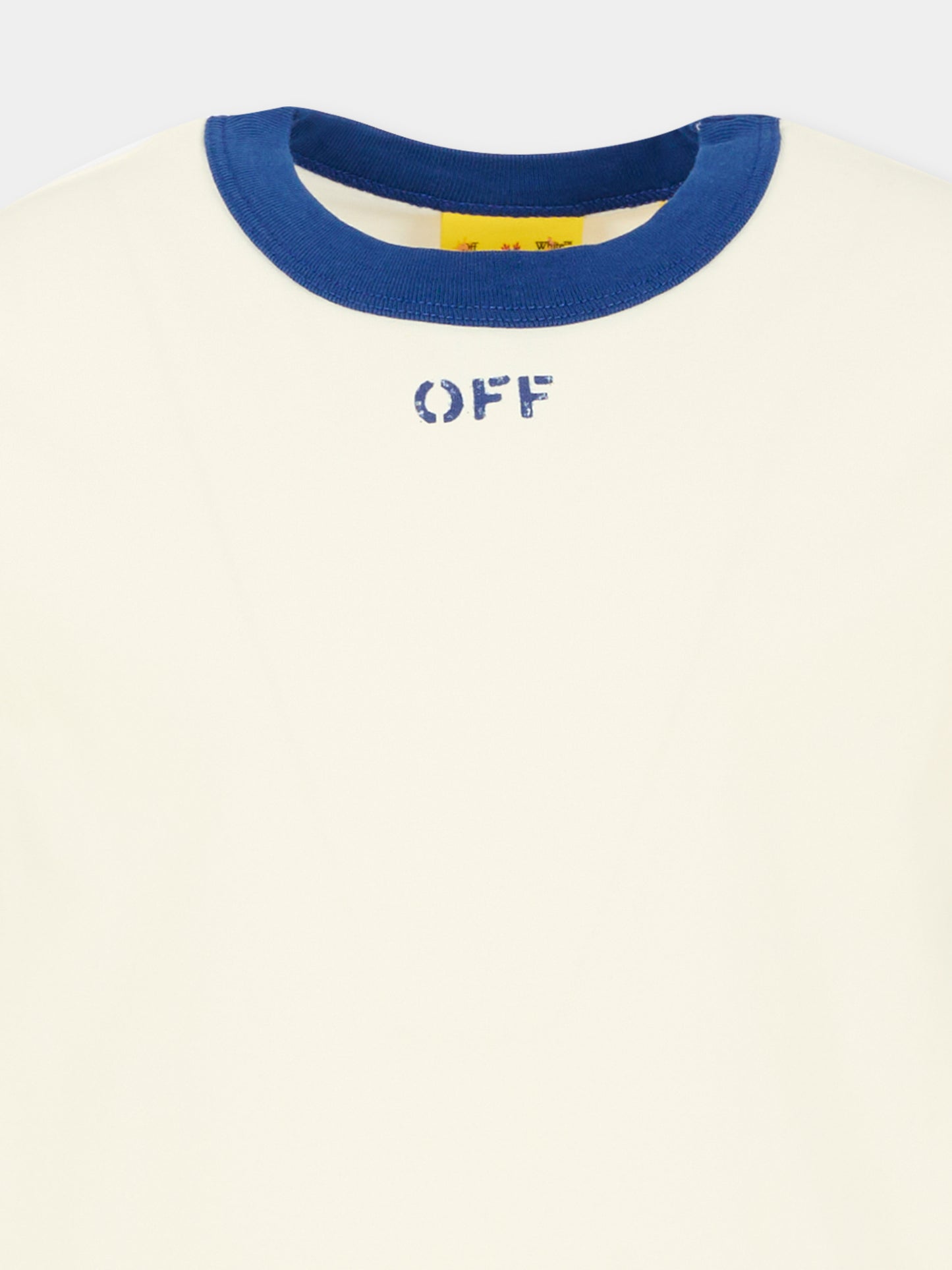 T-shirt avorio per bambina con logo,Off White,OGAA01AF25JER0010145