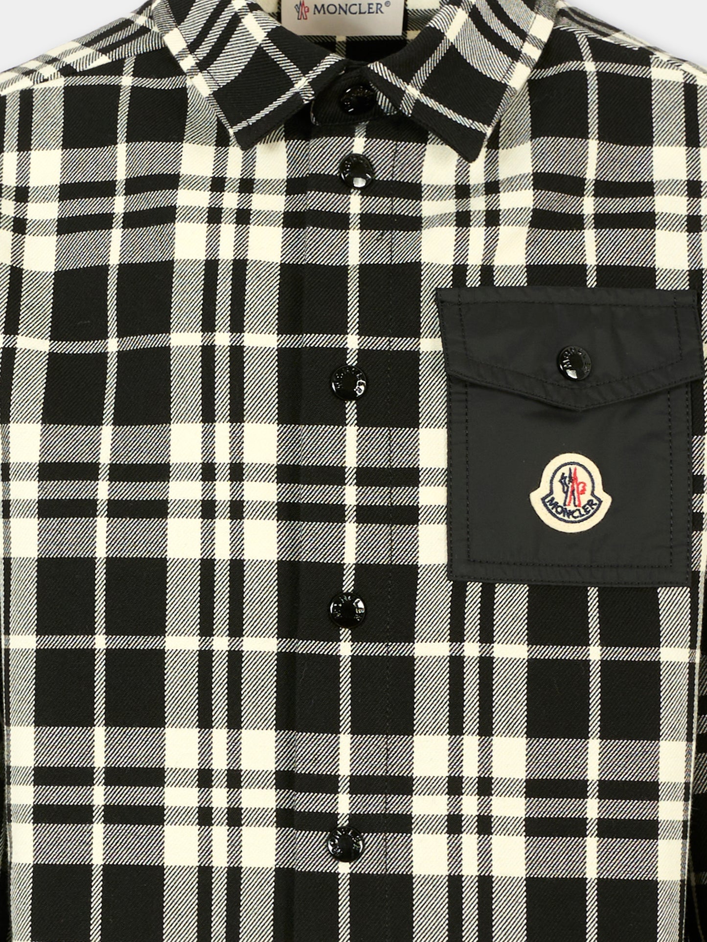 Camicia nera per bambino con logo,Moncler Kids,K2954 2F00004 598ZH F90