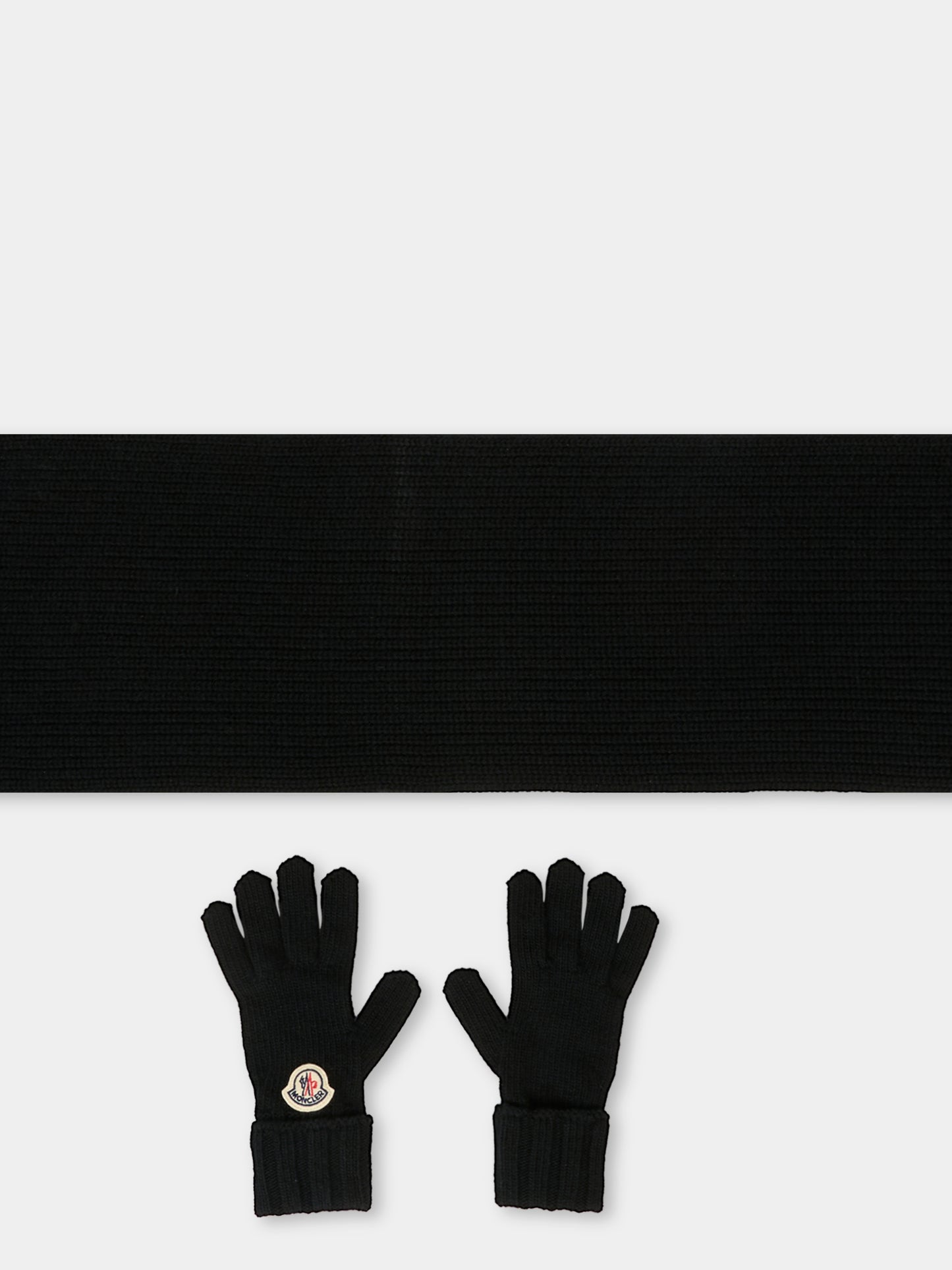 Set accessori nero per bambina con logo,Moncler Kids,K2954 3G00005 M1115 999