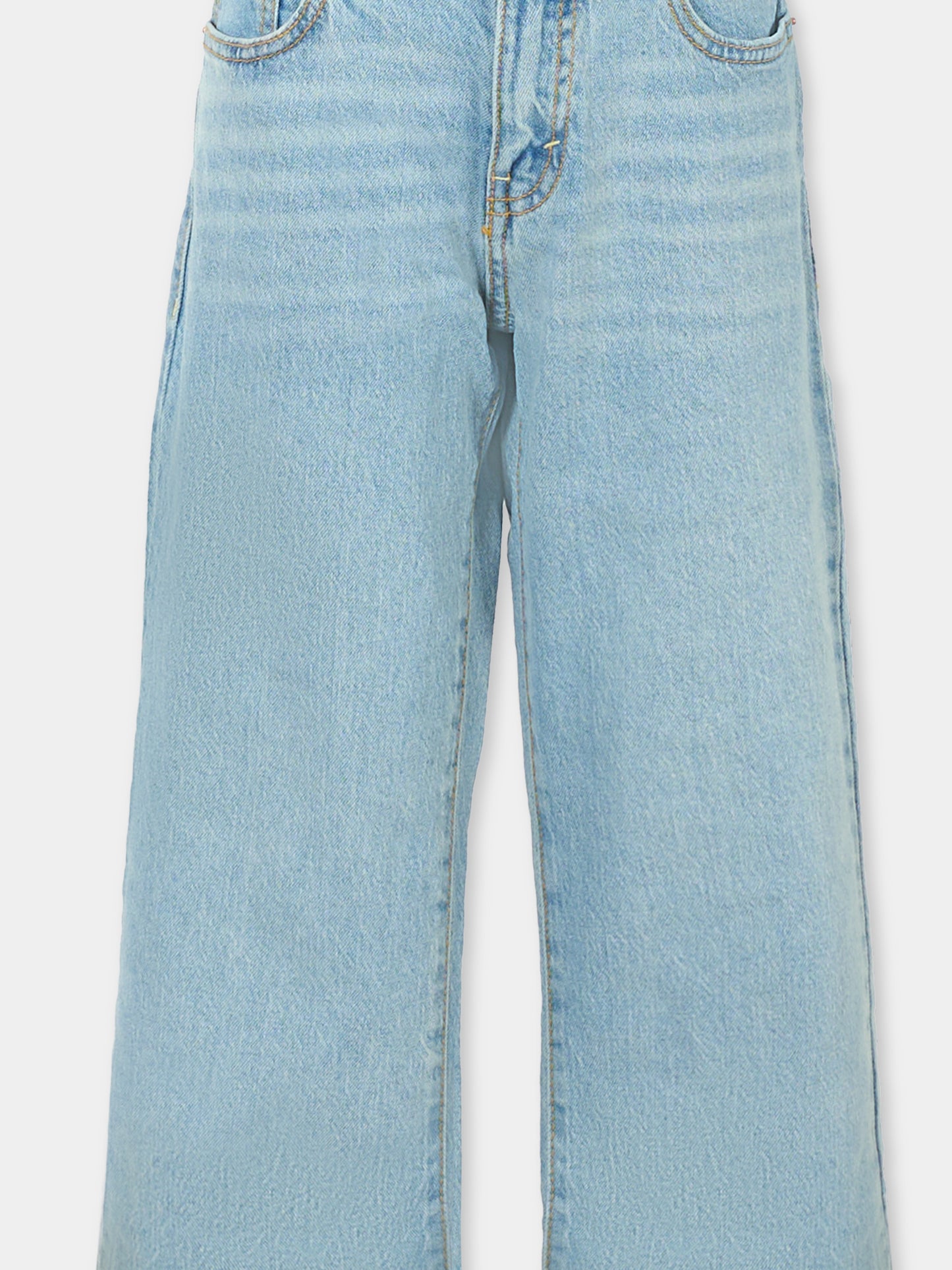 Jeans denim celesti wide leg per bambina con logo,Levi's Kids,EL007 LC0