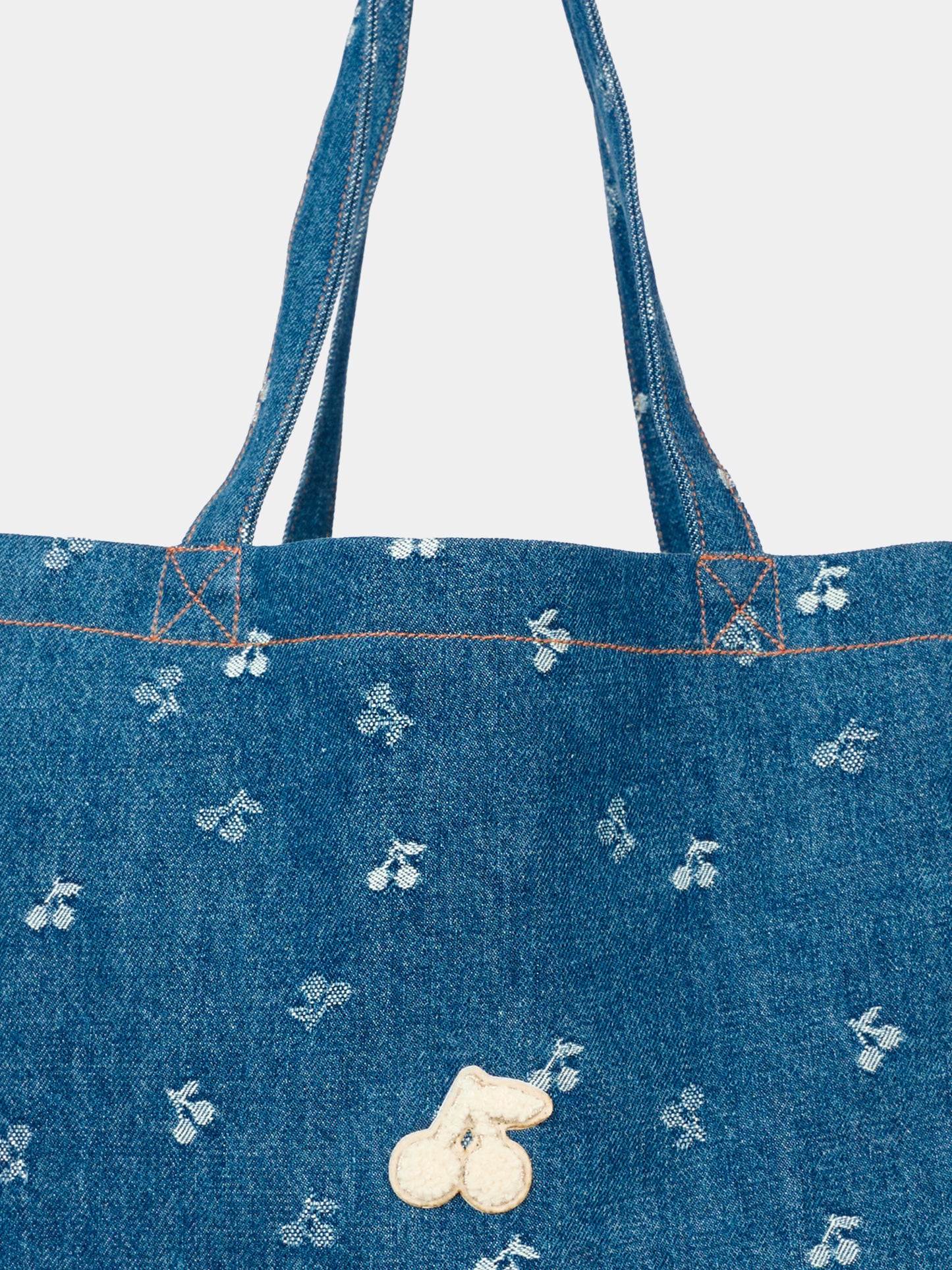 Borsa reversibile denim per bambina con ciliegie,Bonpoint,W05GBAW00008 617
