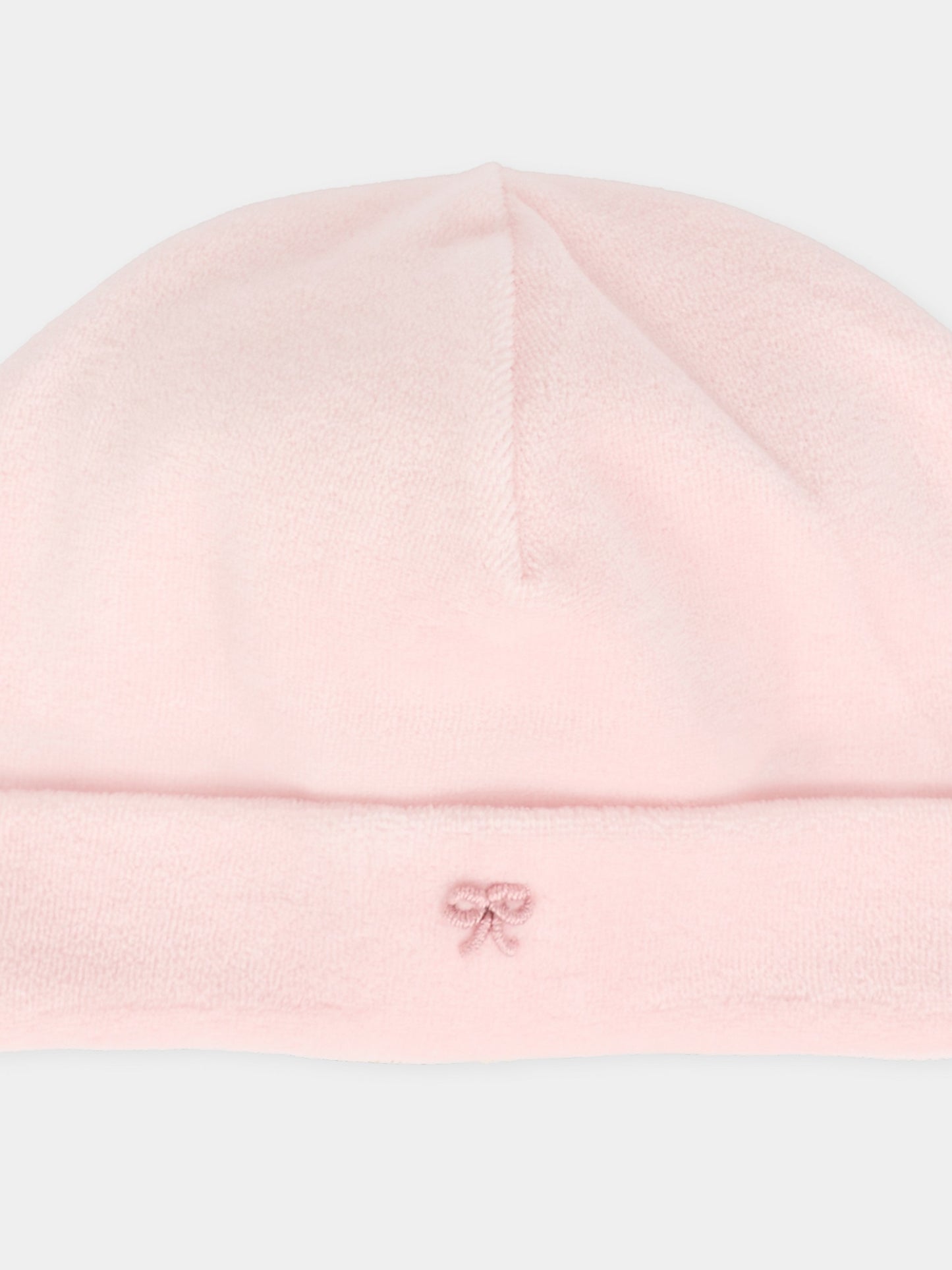 Berretto rosa per neonata con fiocco,La Stupenderia,1TBCP00L03
