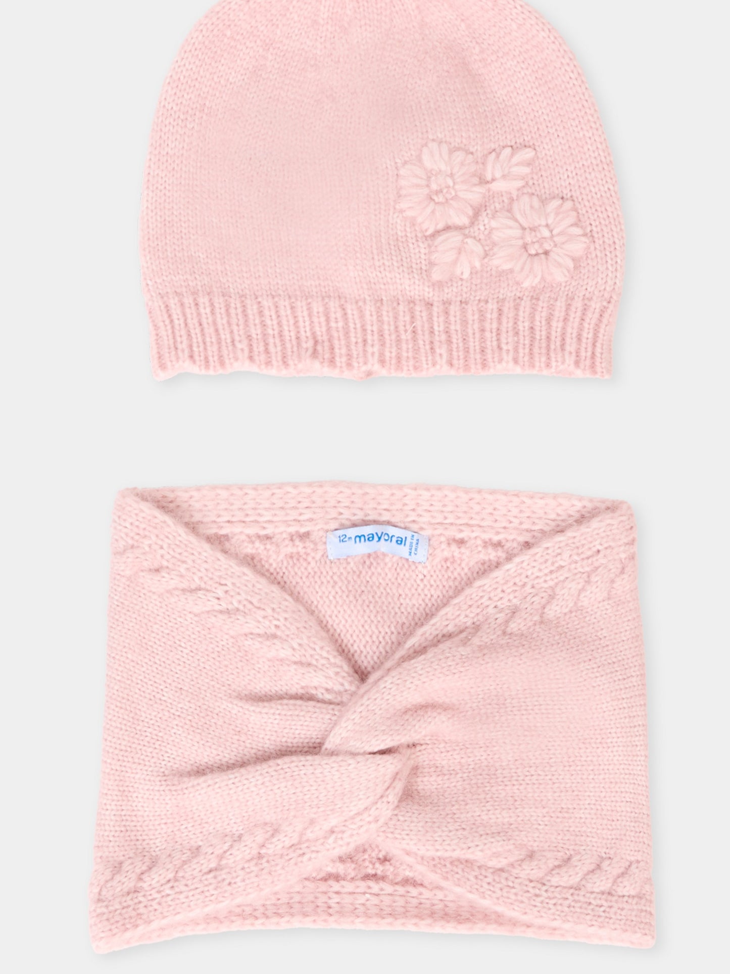 Set accessori rosa per neonata con pompon,Mayoral,10019 047