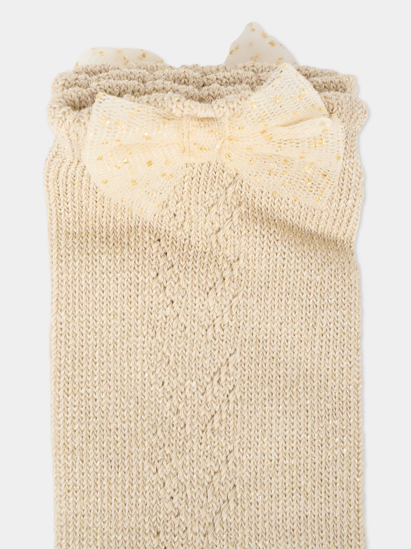 Calzini oro per neonata con fiocco,Mayoral,10010 042