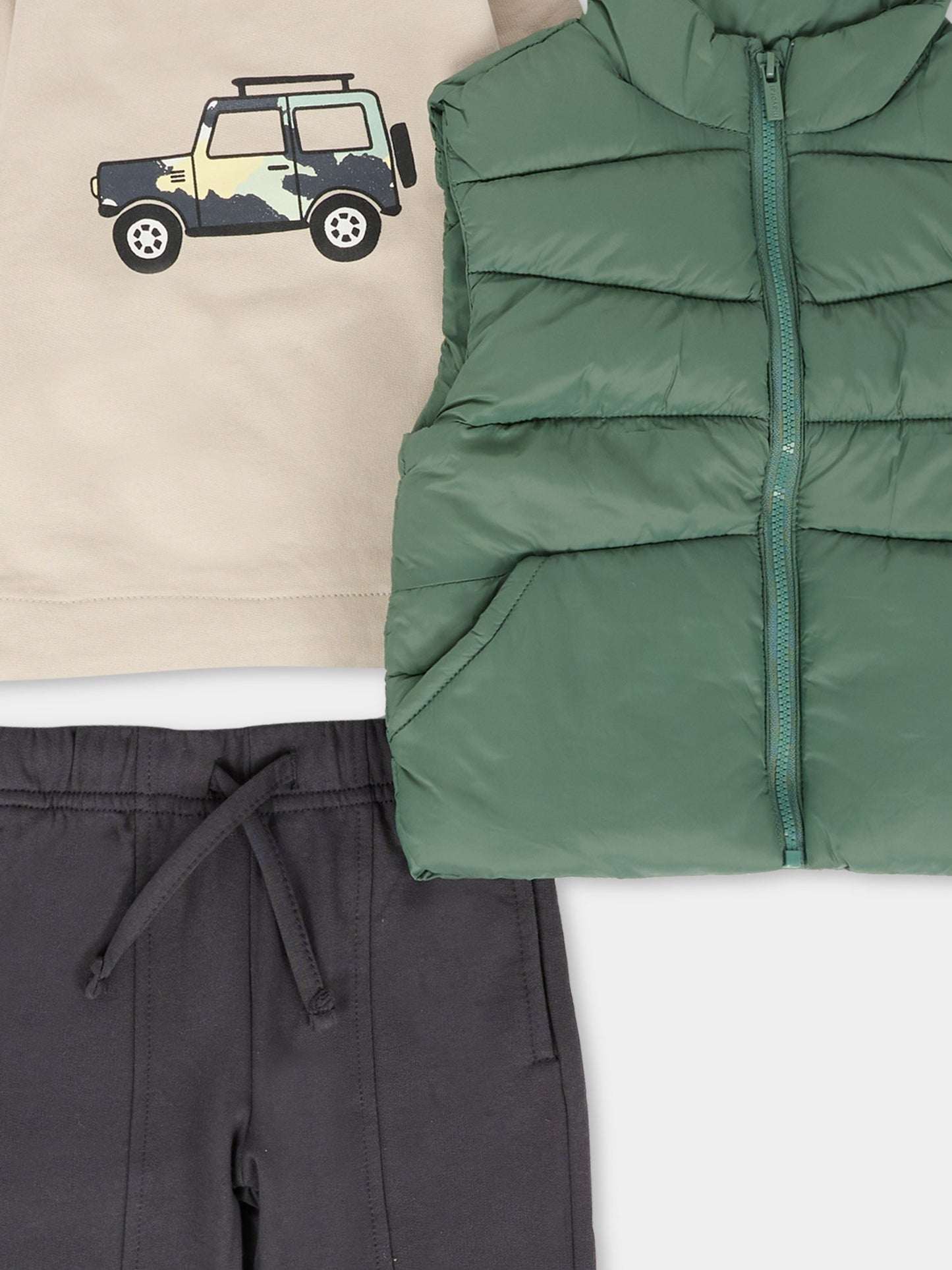 Completo verde per neonato con automobile,Mayoral,2649 020