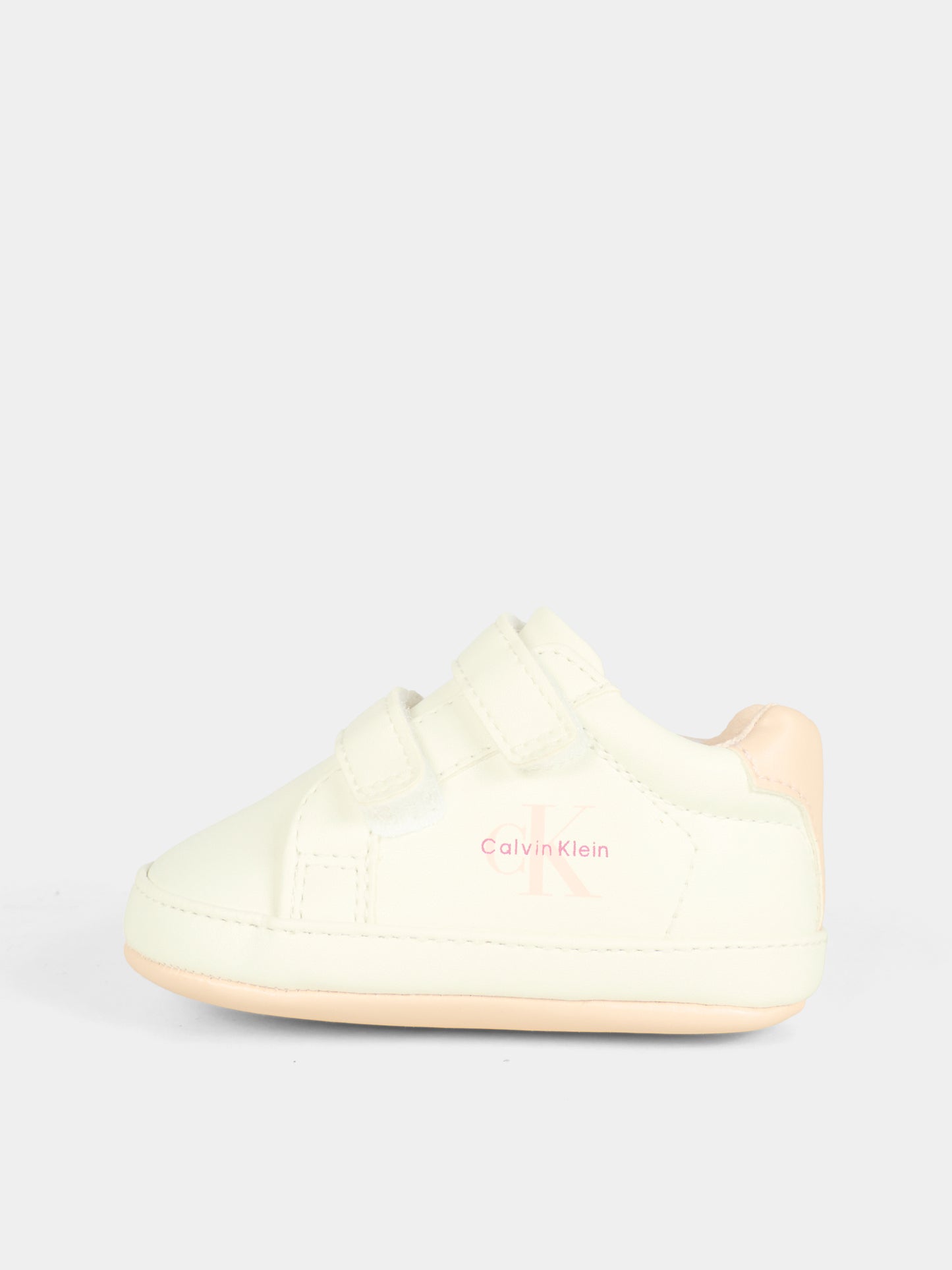 Sneakers bianche per neonata con logo,Calvin Klein Kids,V0A9 83080 1582A704