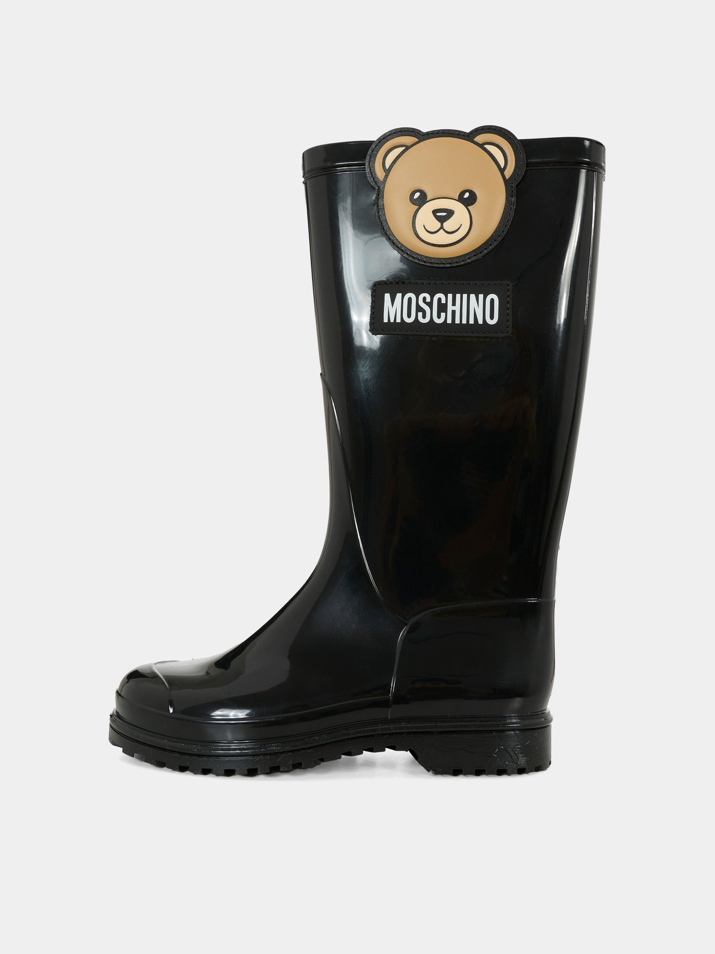Stivali da pioggia neri per bambini con Teddy Bear,Moschino Kids,81986 - VAR1