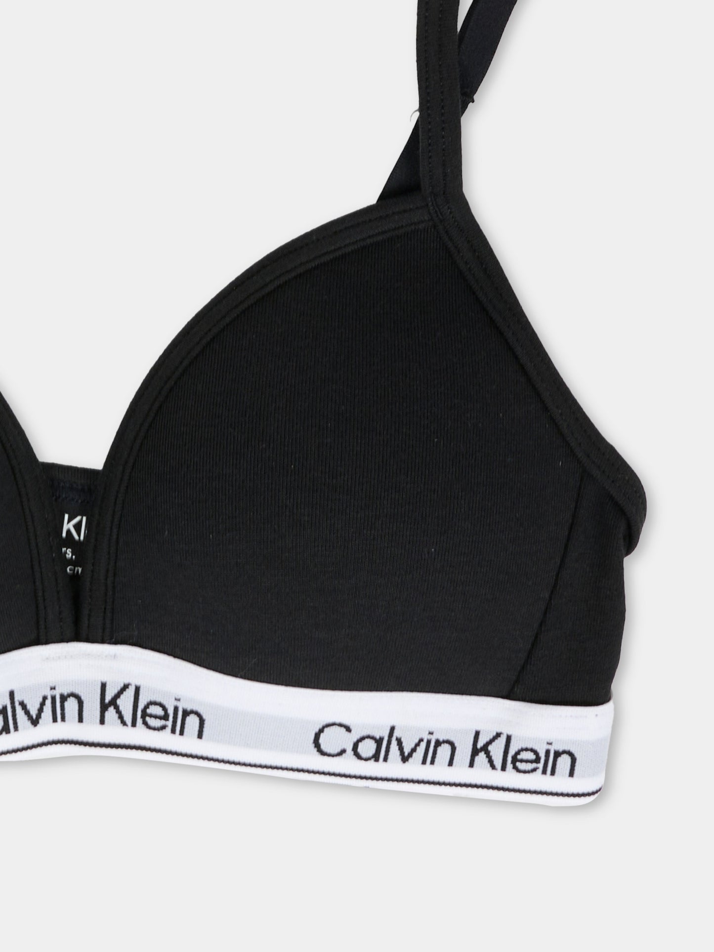 Reggiseno nero per bambina con logo,Calvin Klein Kids,25WCAG80G800736 BEH