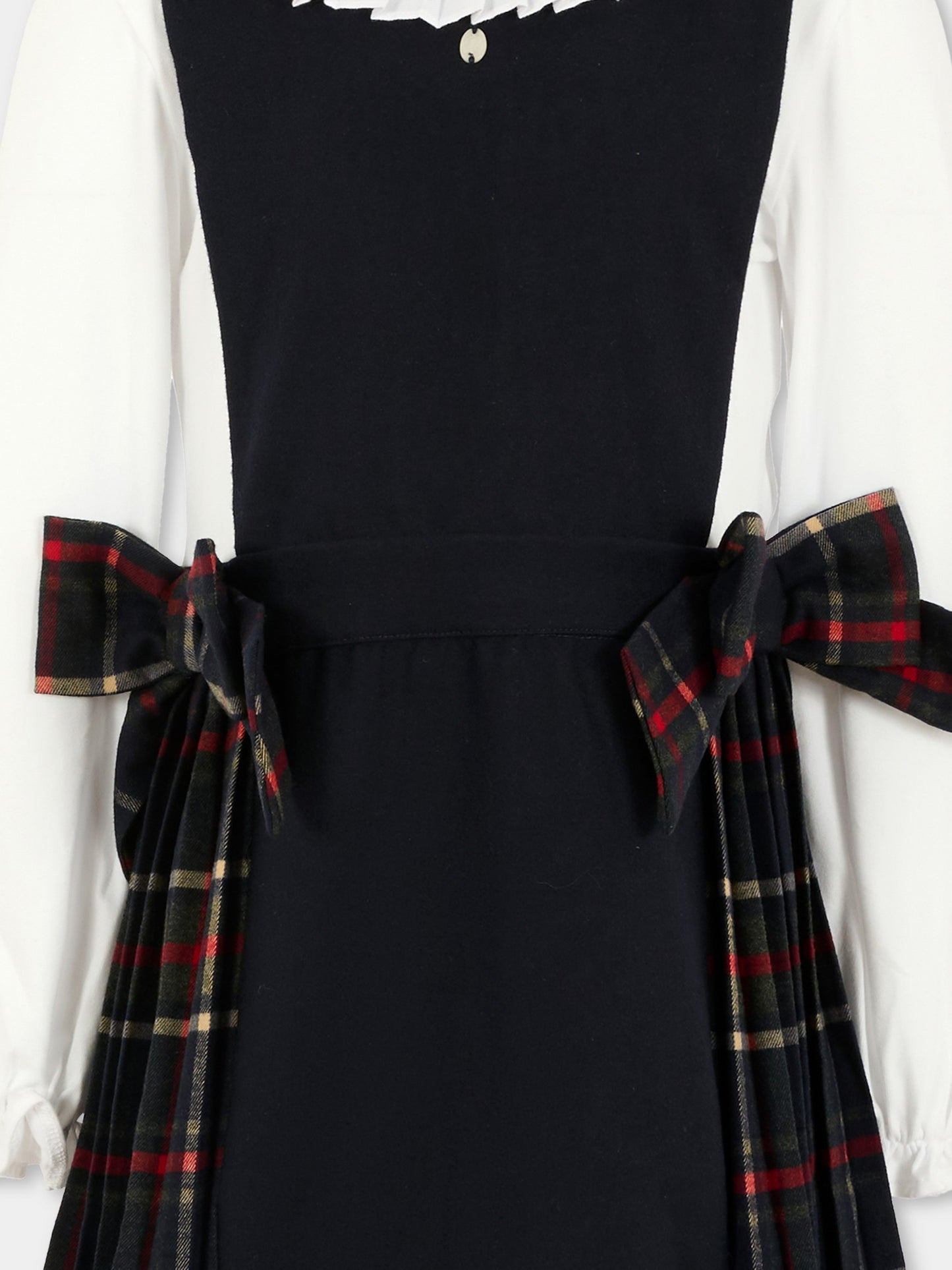 Vestito blu per bambina con fiocchi,Patachou,PAP VET4133264 360