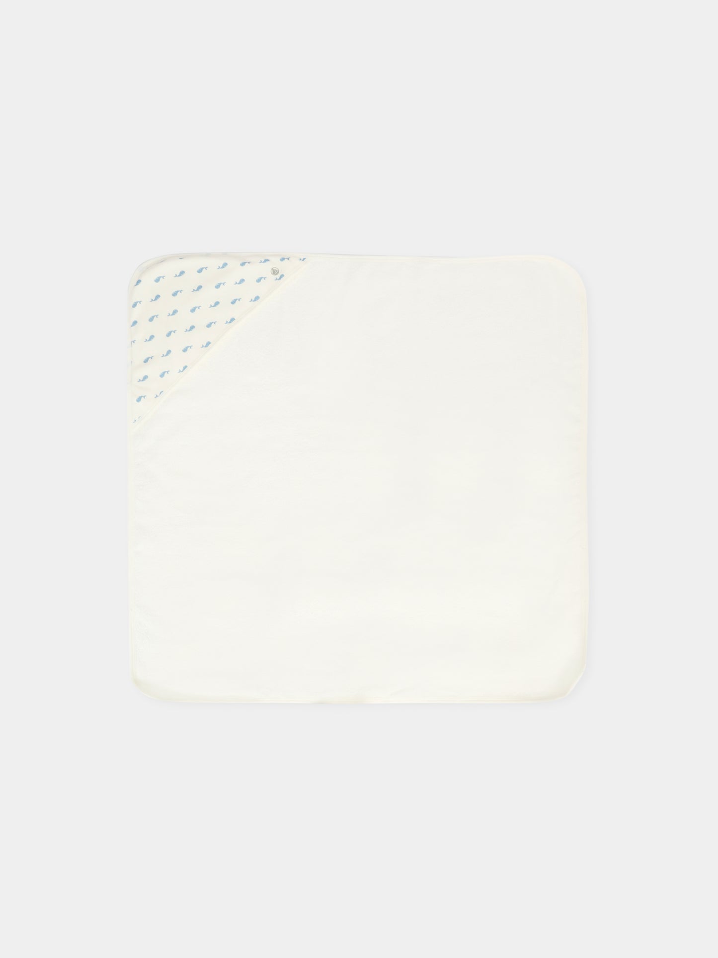 Asciugamano avorio per neonati con balene,Petit Bateau,A0DRN 01