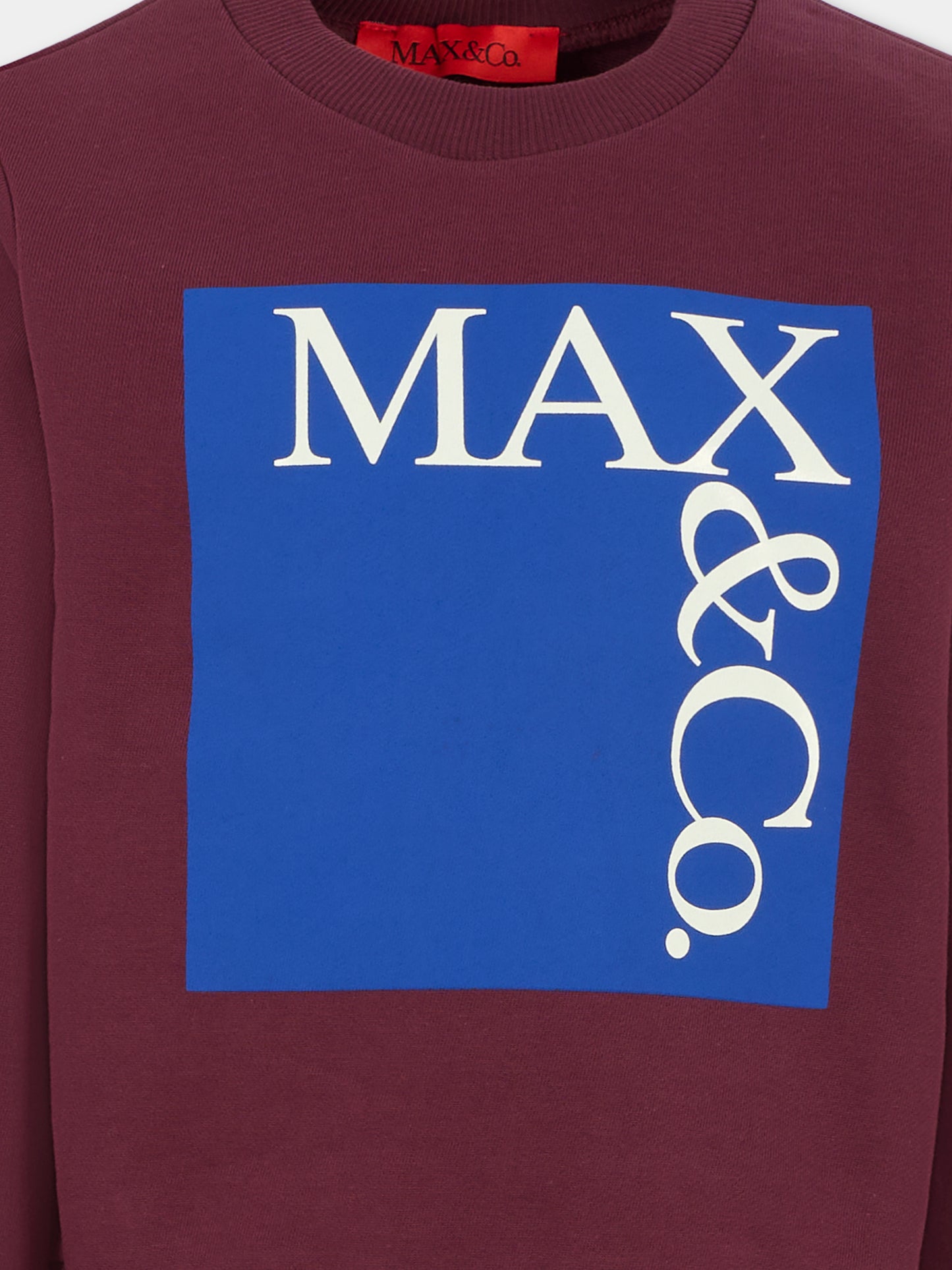 Felpa viola per bambina con logo,Max&co,MX0037-MX056-MX40A