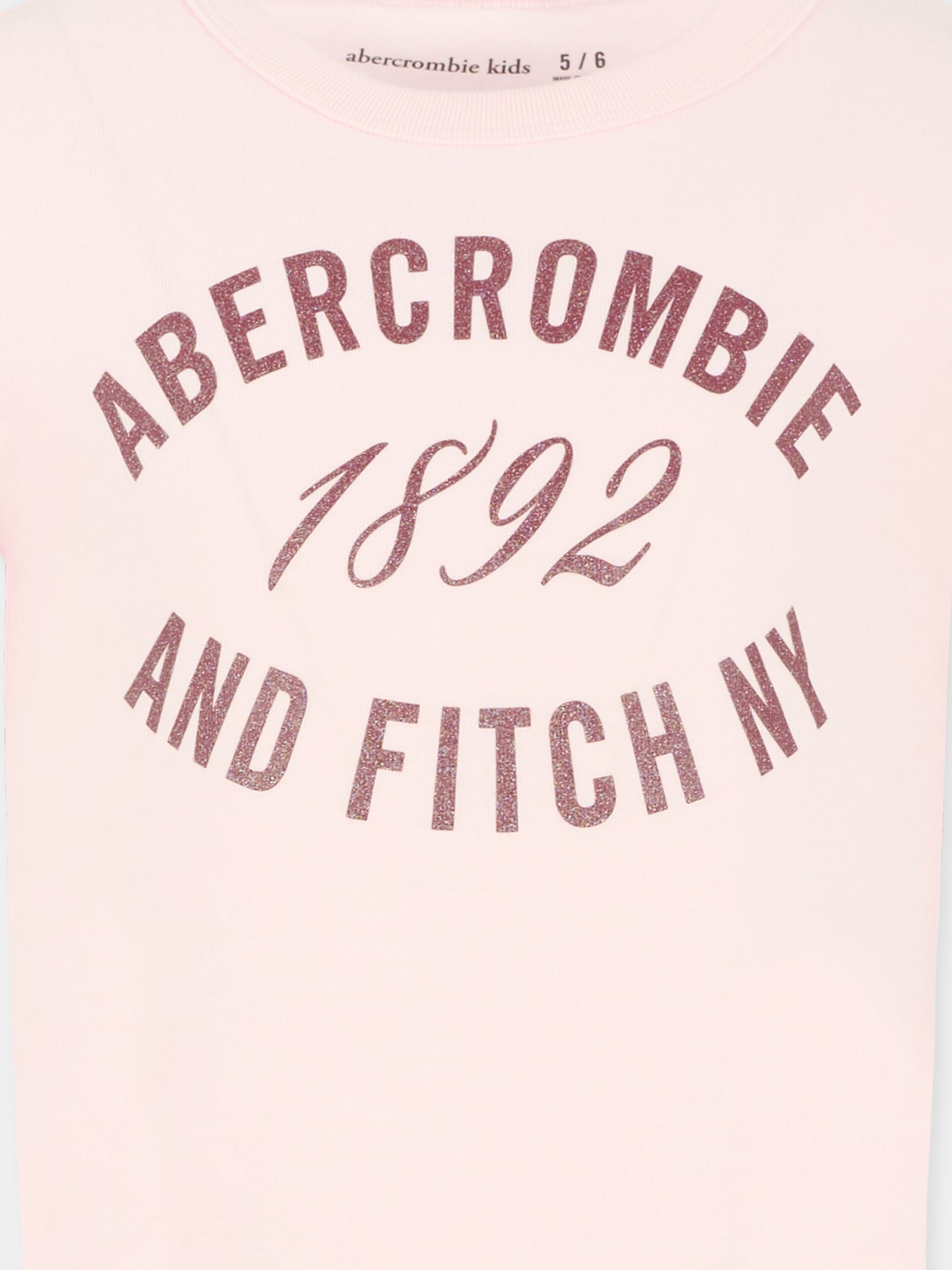 T-shirt rosa per bambina con logo,Abercrombie & Fitch,43AJ73 ADM