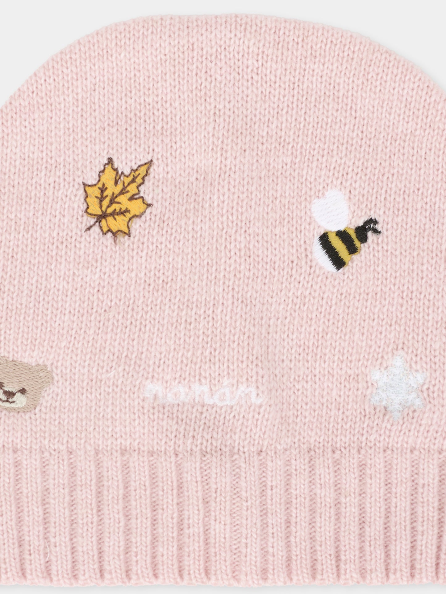 Berretto rosa per neonata con ape,Nanán,I25014R