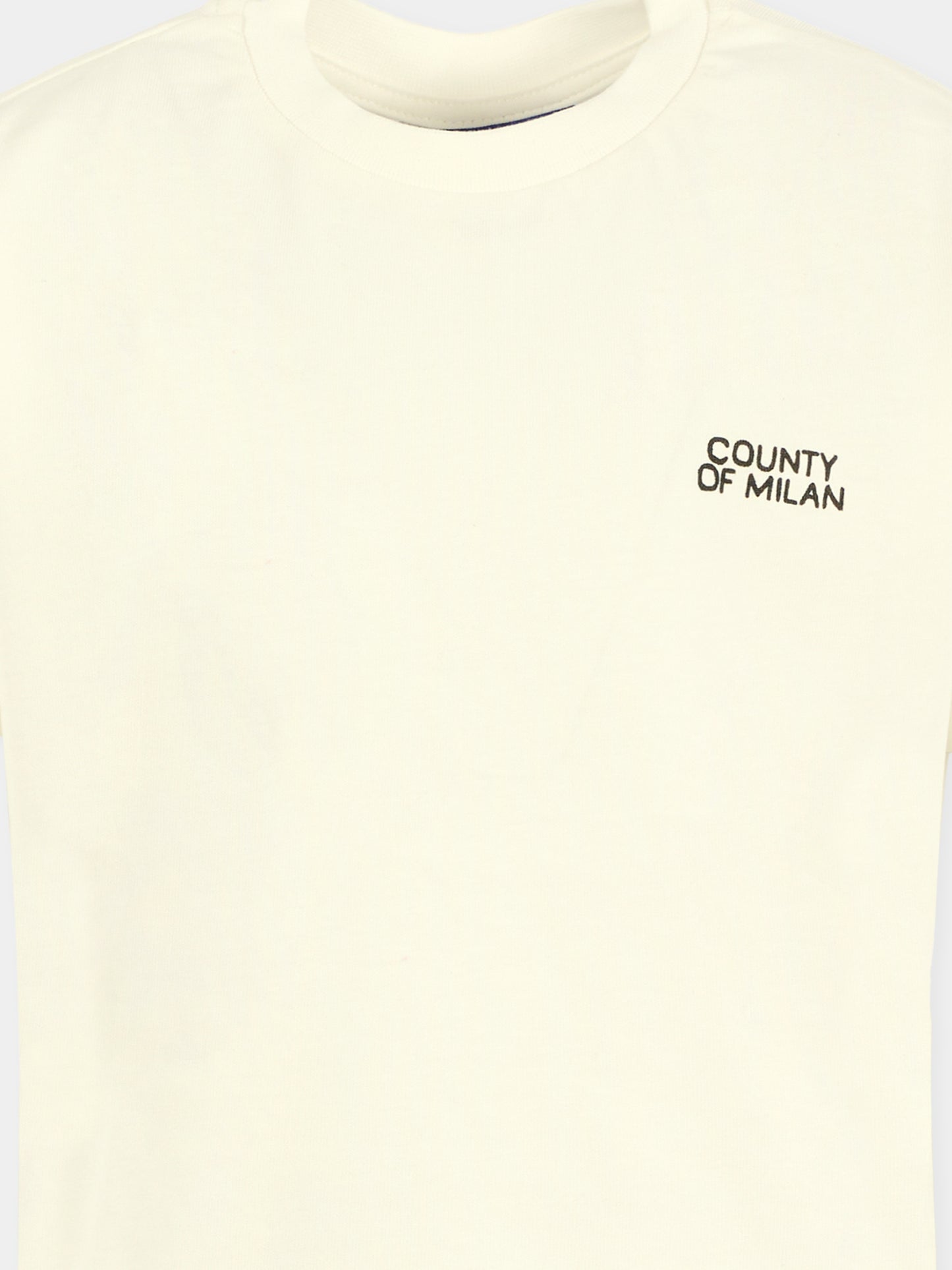 T-shirt bianca per bambino con logo nero,County Of Milan Kids,F5CMJBTH007 002