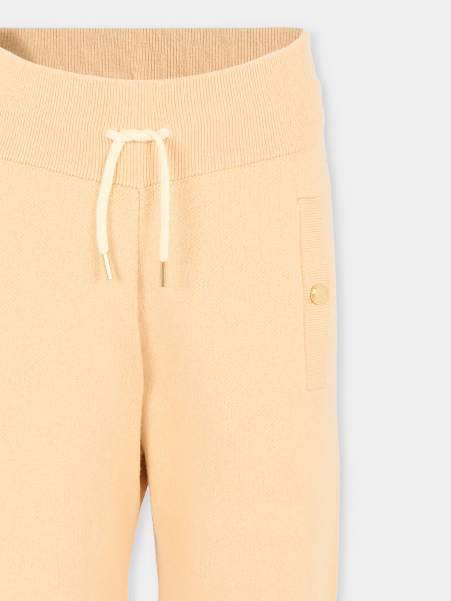 Pantaloni beige per bambina con logo,Chloé Kids,C20789 257