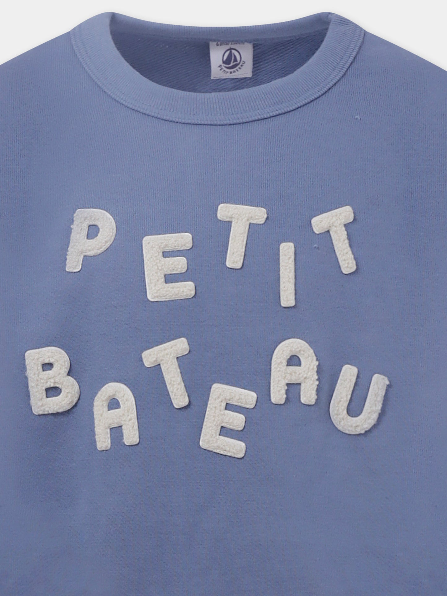 Felpa celeste per bambino con logo,Petit Bateau,A0BJ8 01