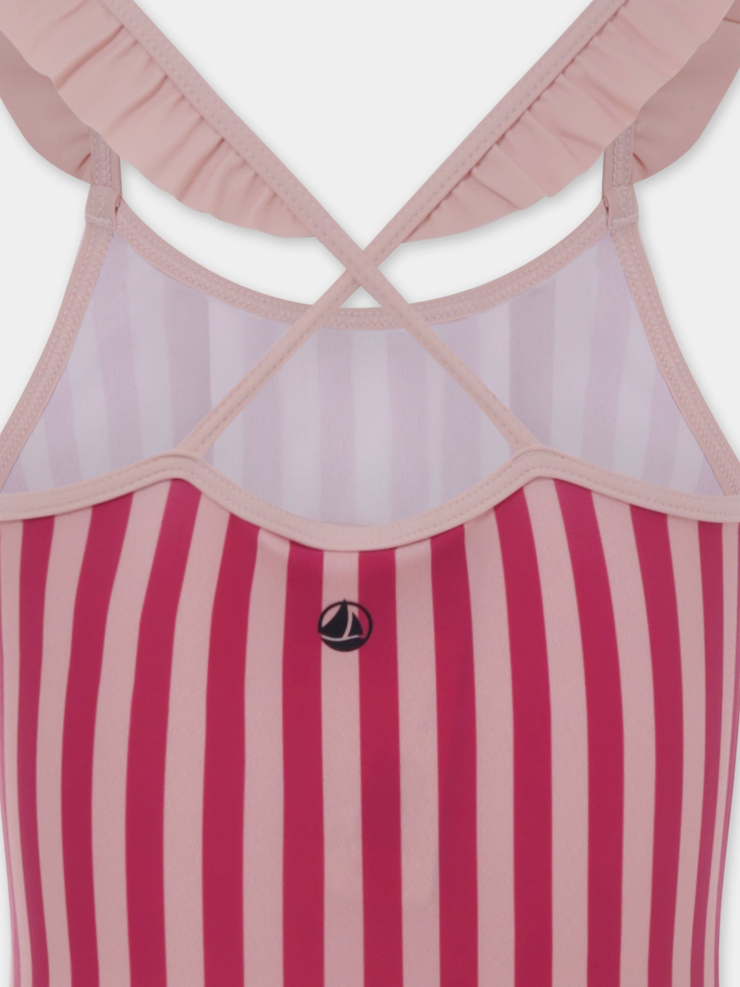Costume intero rosa per bambina con logo,Petit Bateau,A0AGH 01