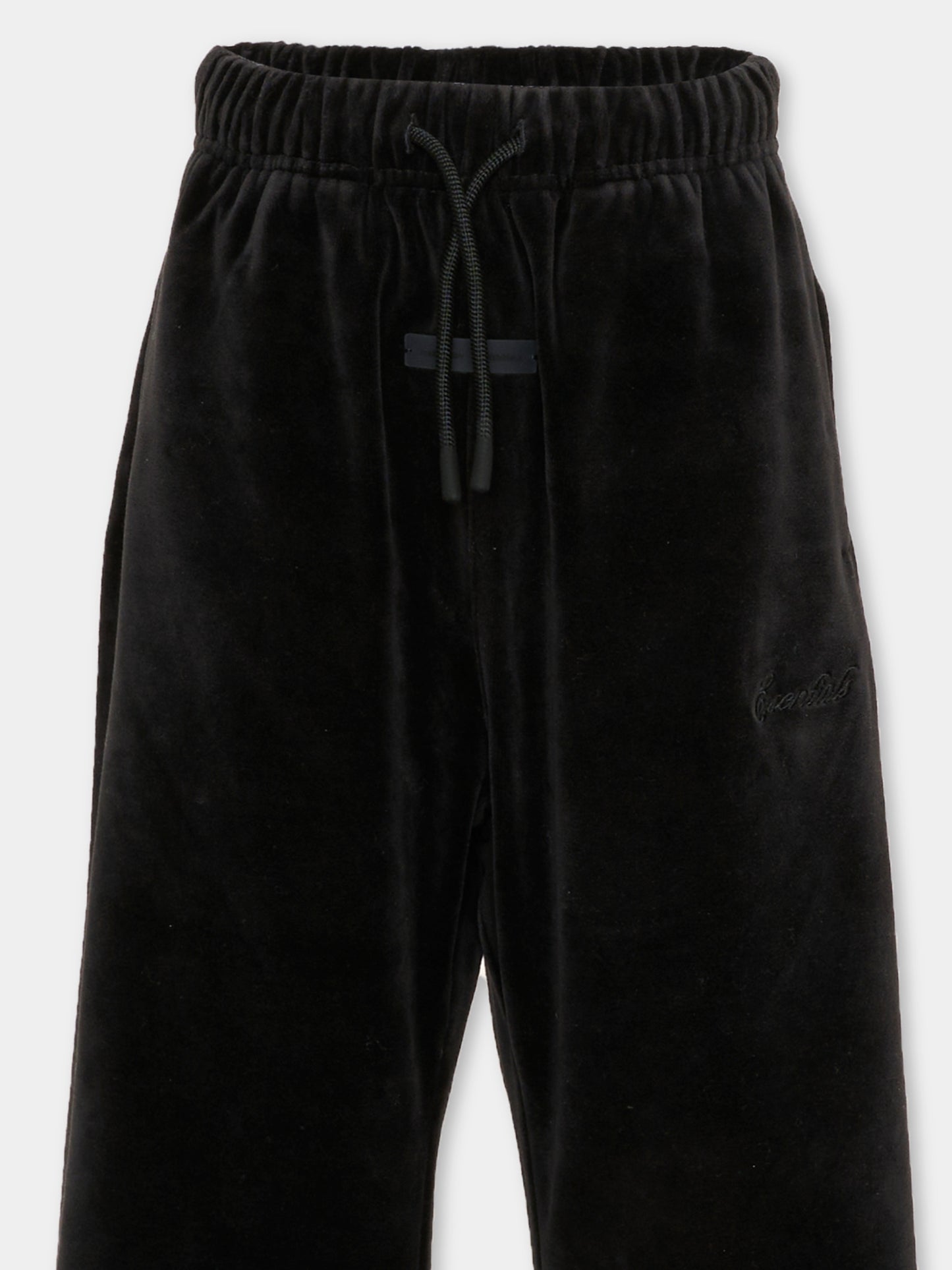 Pantaloni neri per bambini con logo ricamato,Fear Of God Essentials,785HO253171K VINTAGE BLACK