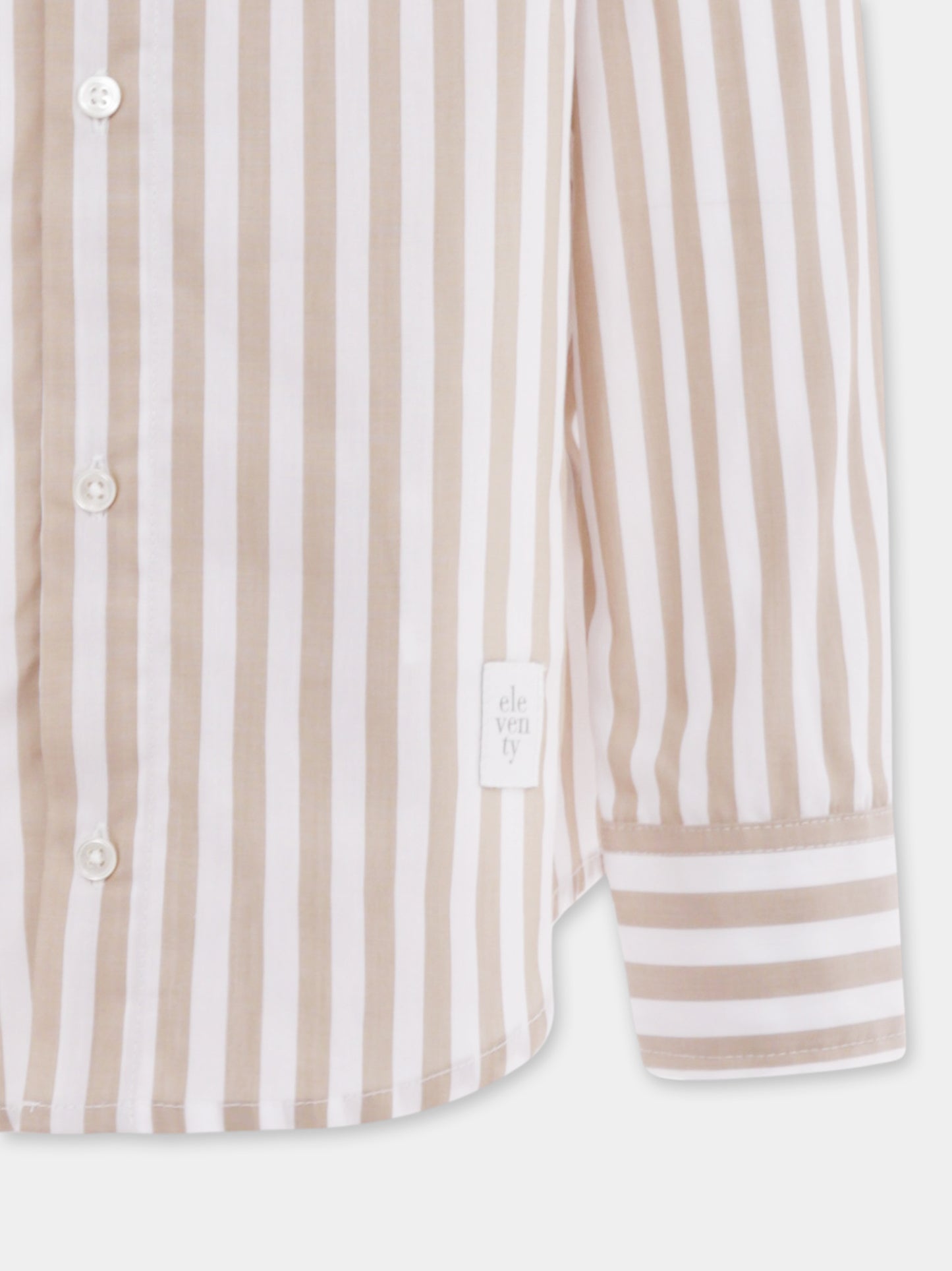 Beige shirt for boy with logo