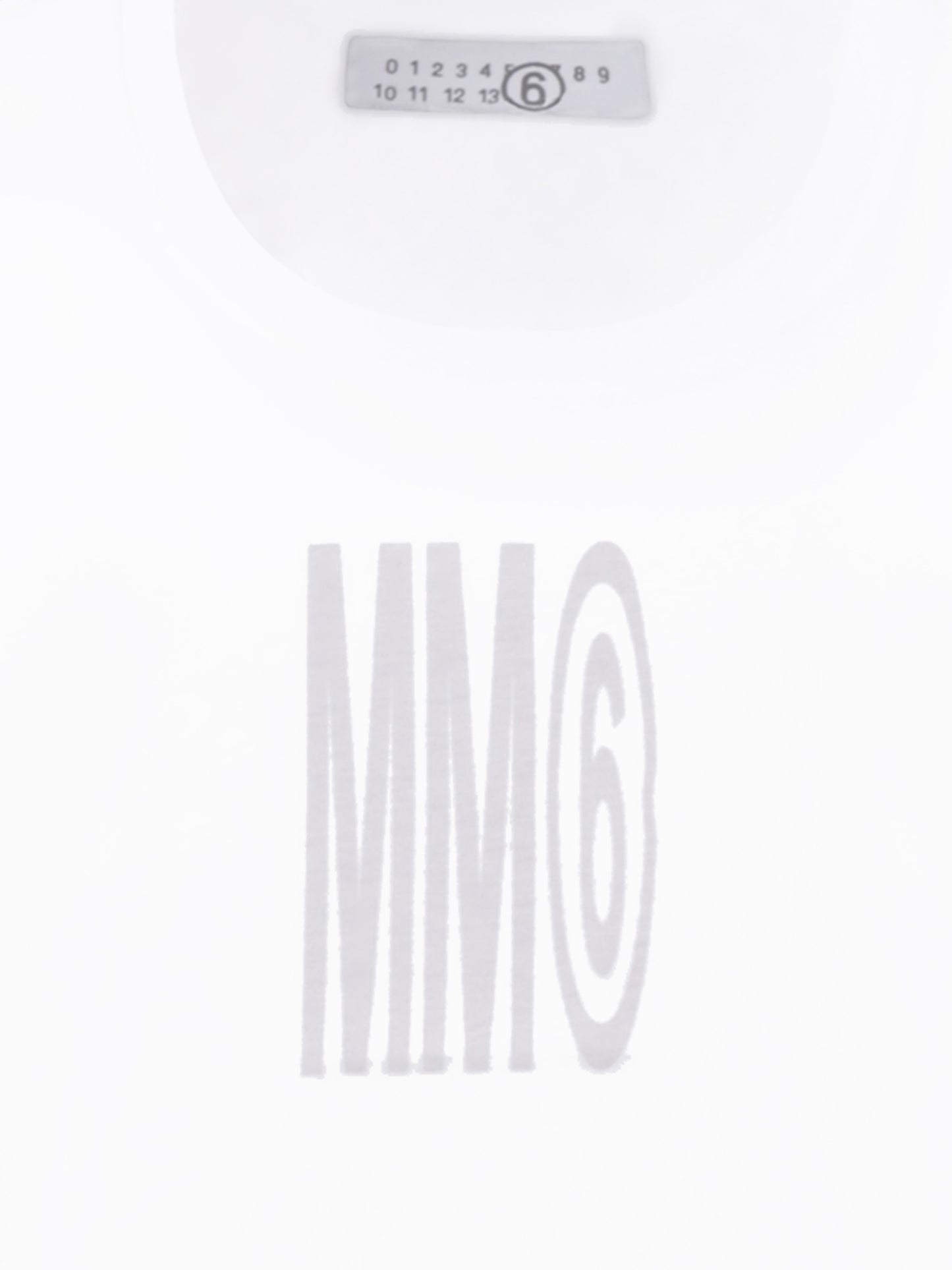 T-shirt crop bianca per bambina con logo,Mm6 Maison Margiela,M60806 MM04I M6100