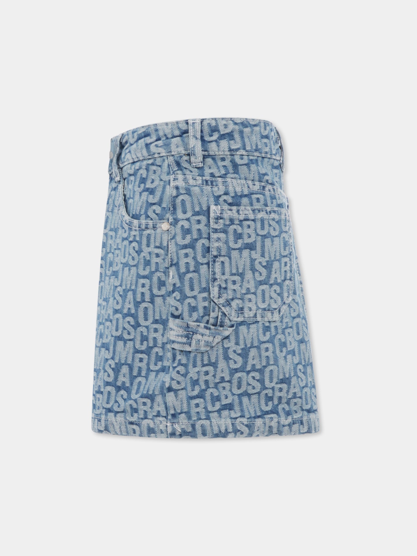 Gonna denim per bambina con logo all over,Marc Jacobs,W60091 Z10