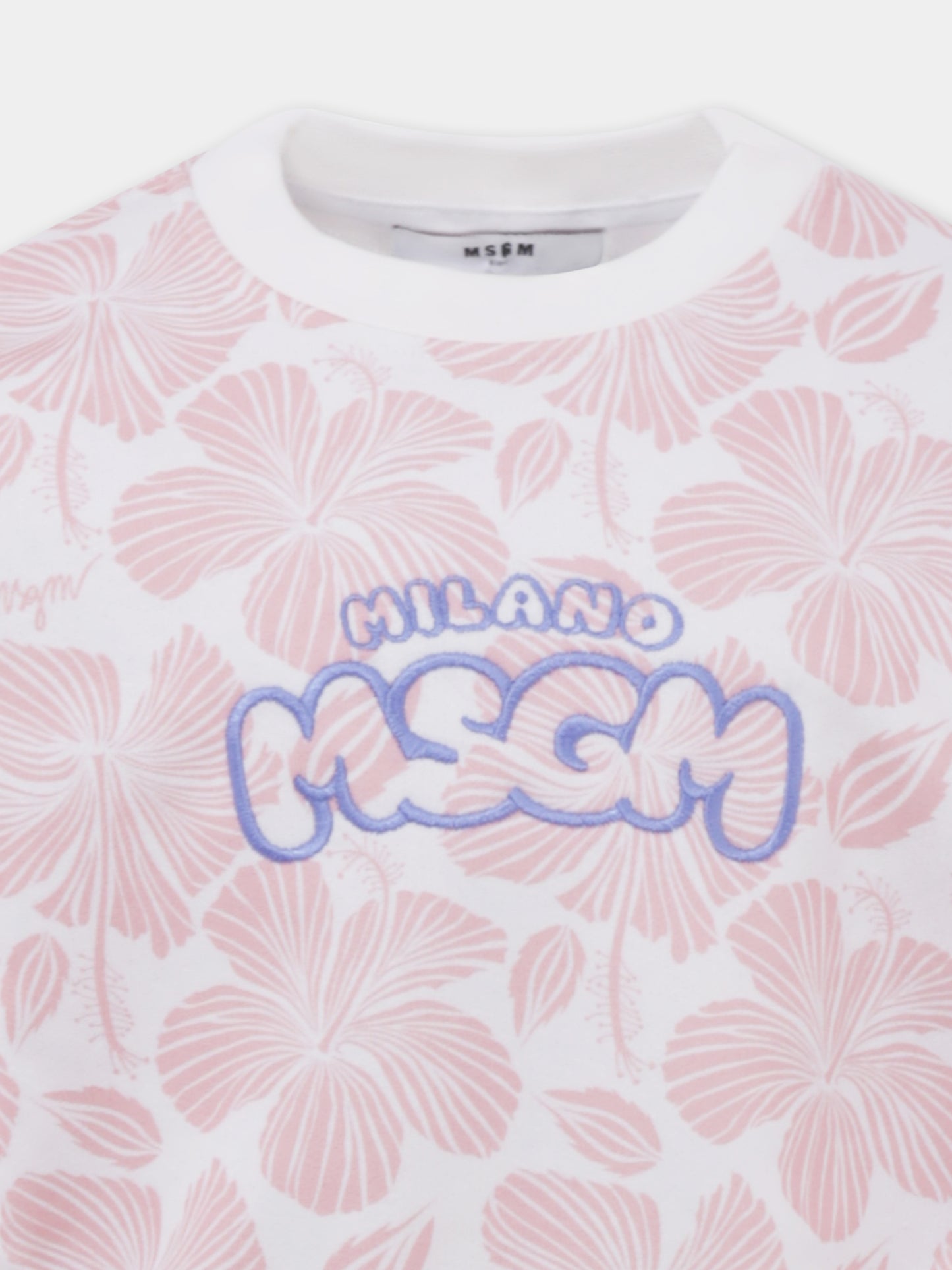 Pink sweatshirt for girl with logo