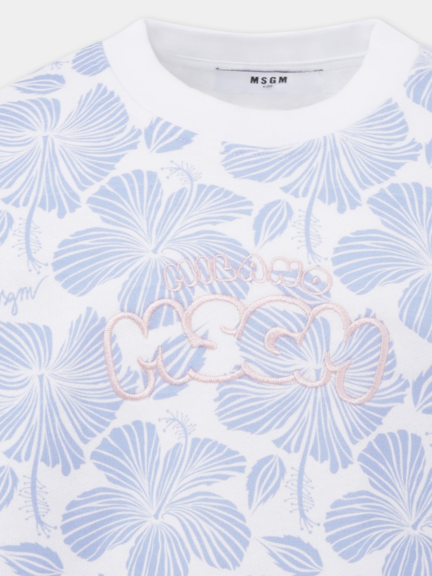 Light blue sweatshirt for girl with logo