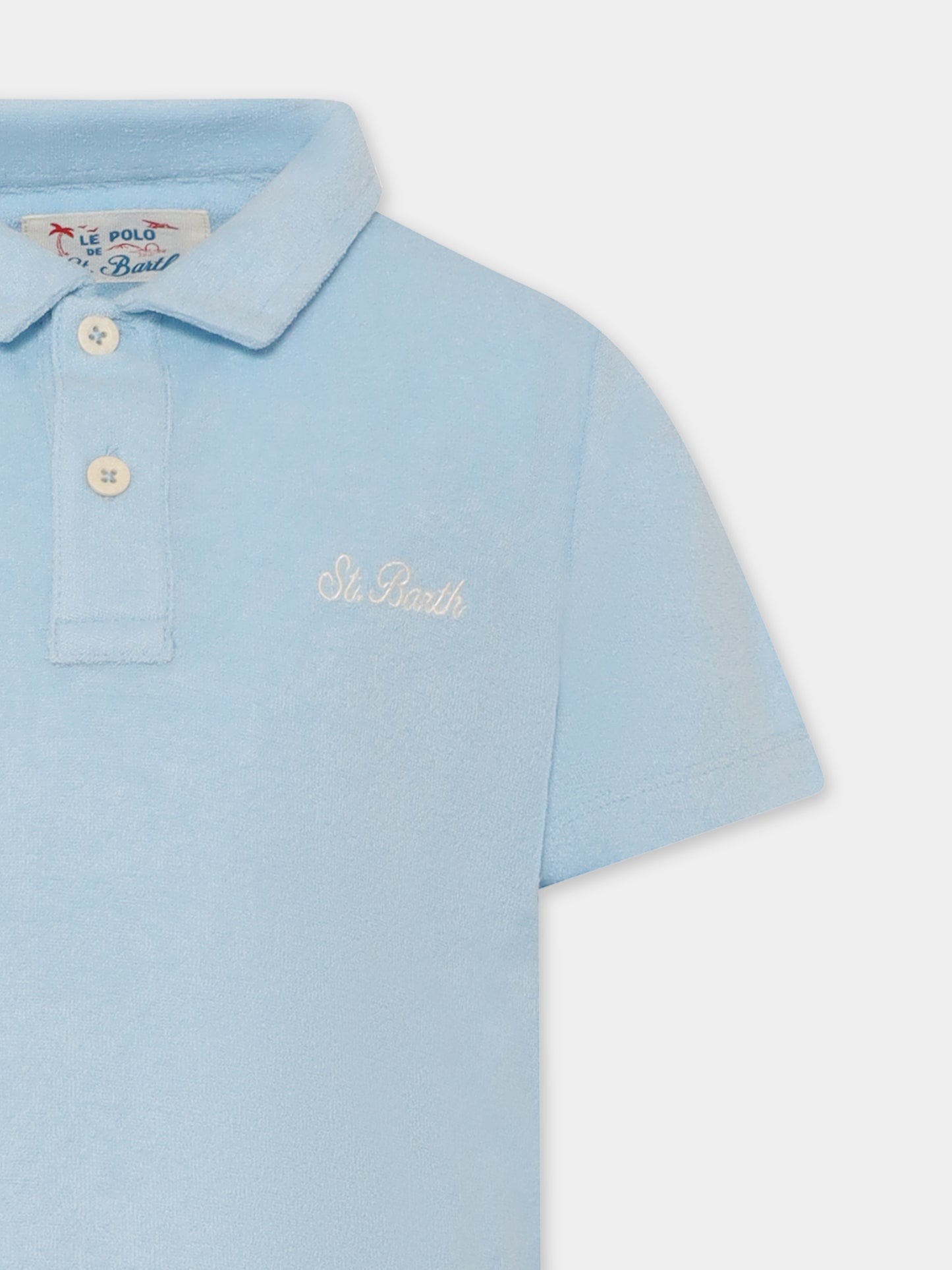 Polo celeste per bambino con logo,Mc2 Saint Barth,JER0002 01392H