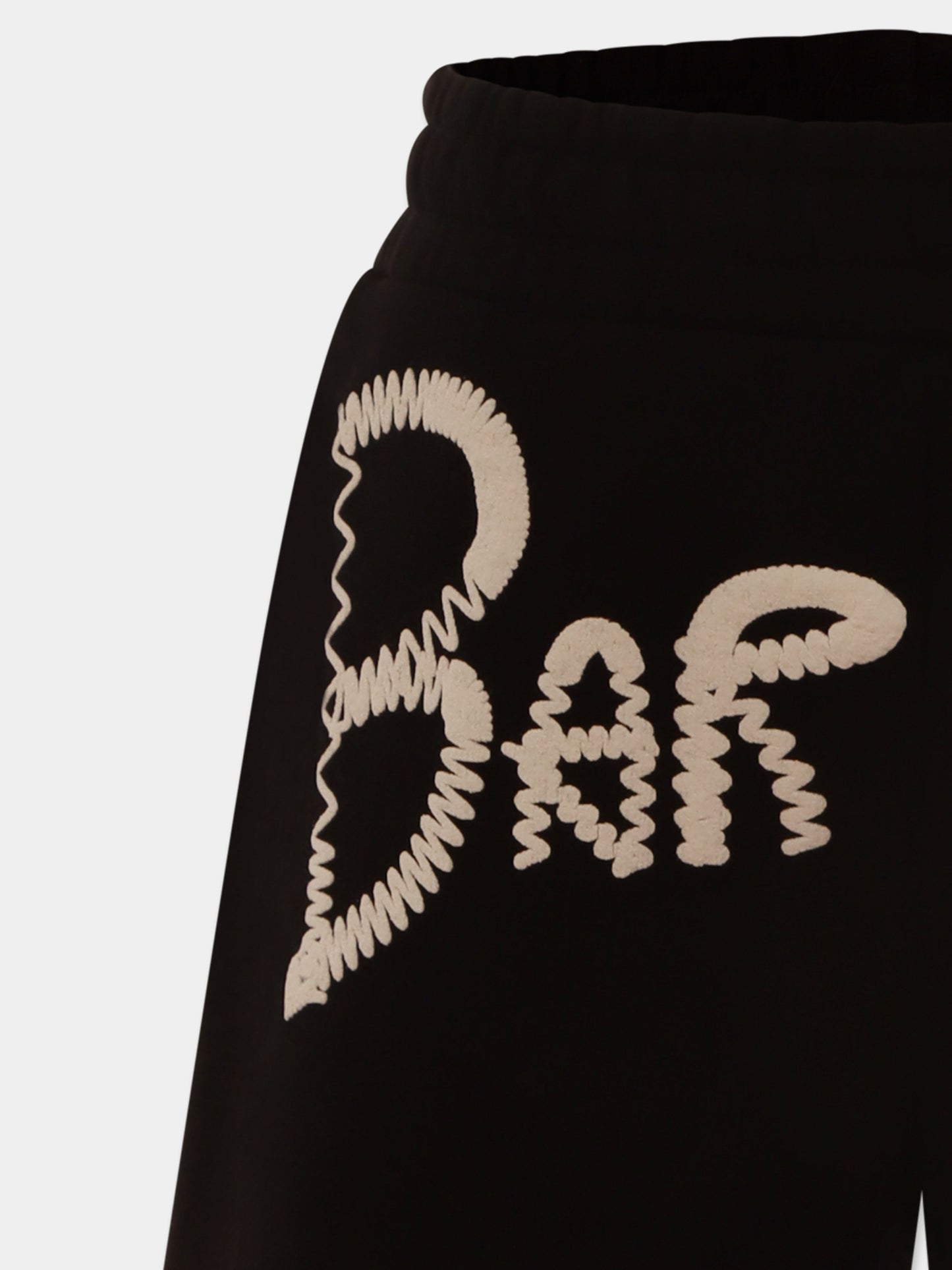 Black shorts for kids with logo