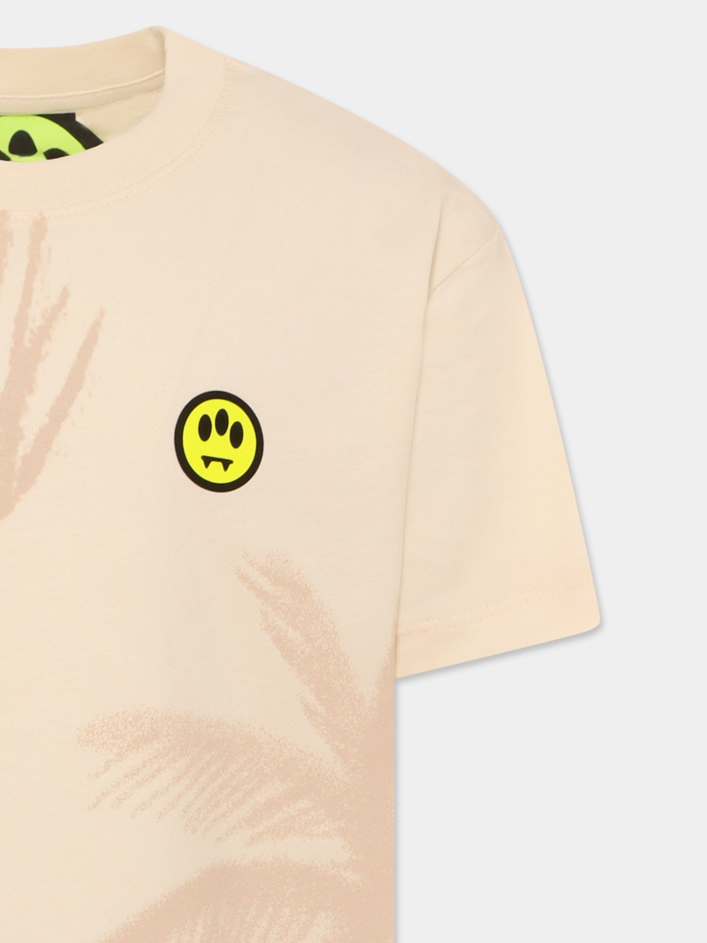 T-shirt avorio per bambini con smile e palma,Barrow,S5BKJUTH059 013