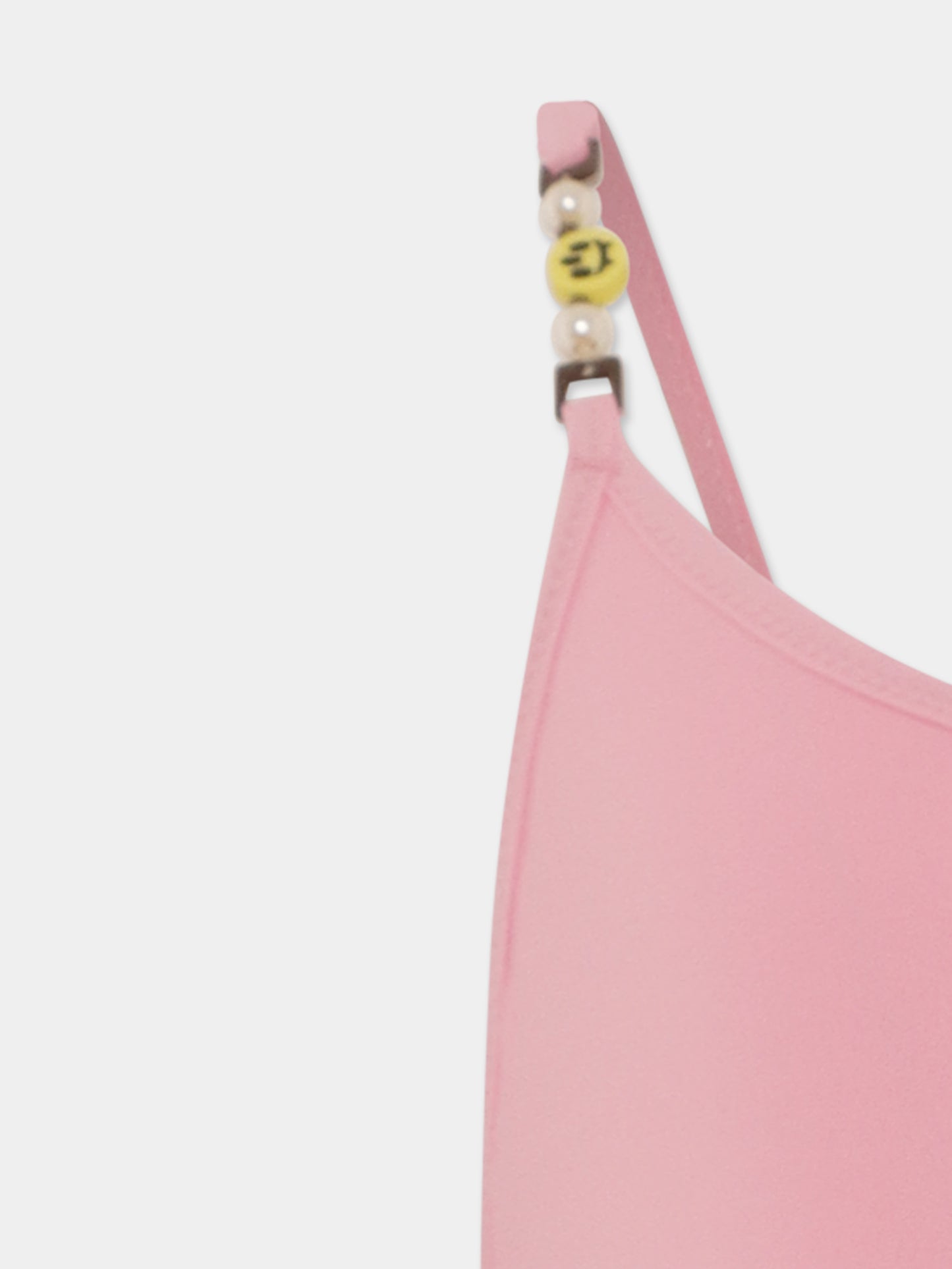 Costume intero rosa per bambina con logo e smile,Barrow,S5BKJGSM172 BW014