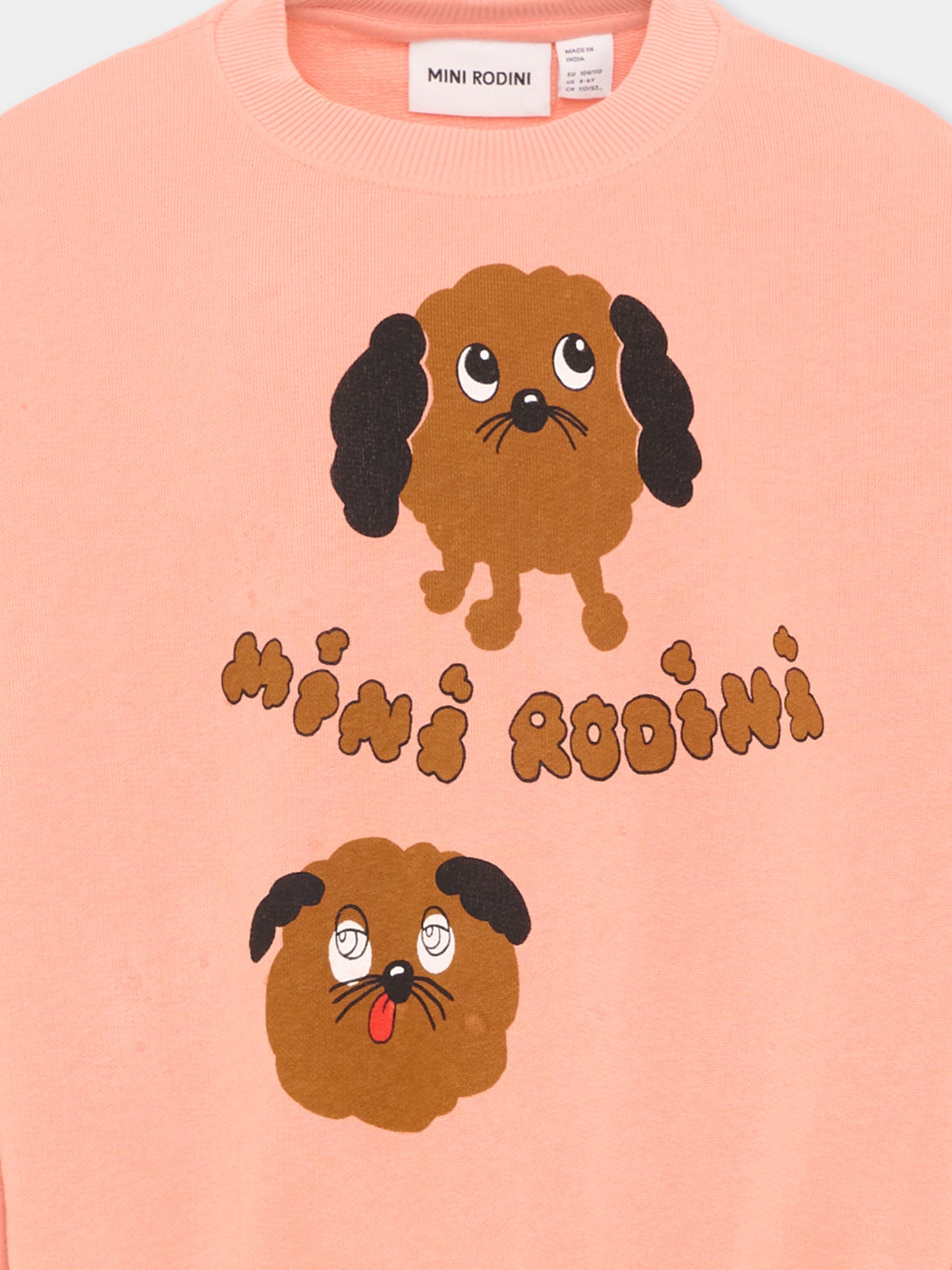 Felpa rosa per bambina con stampa cane,Mini Rodini,2612012528