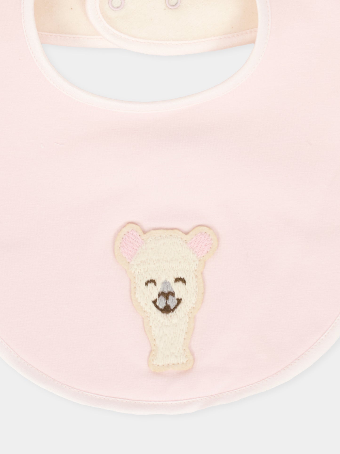 Bavaglino rosa per neonata con alpachino,Gensami,BAV-ALP-J LIGHT ROSE