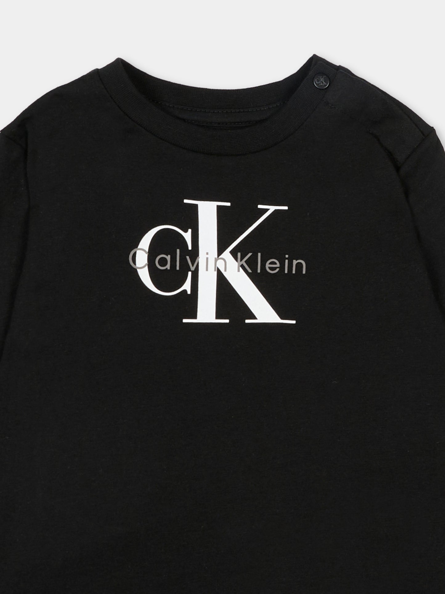 T-Shirt nero per neonati con logo,Calvin Klein Kids,IN0IN00335 BEH