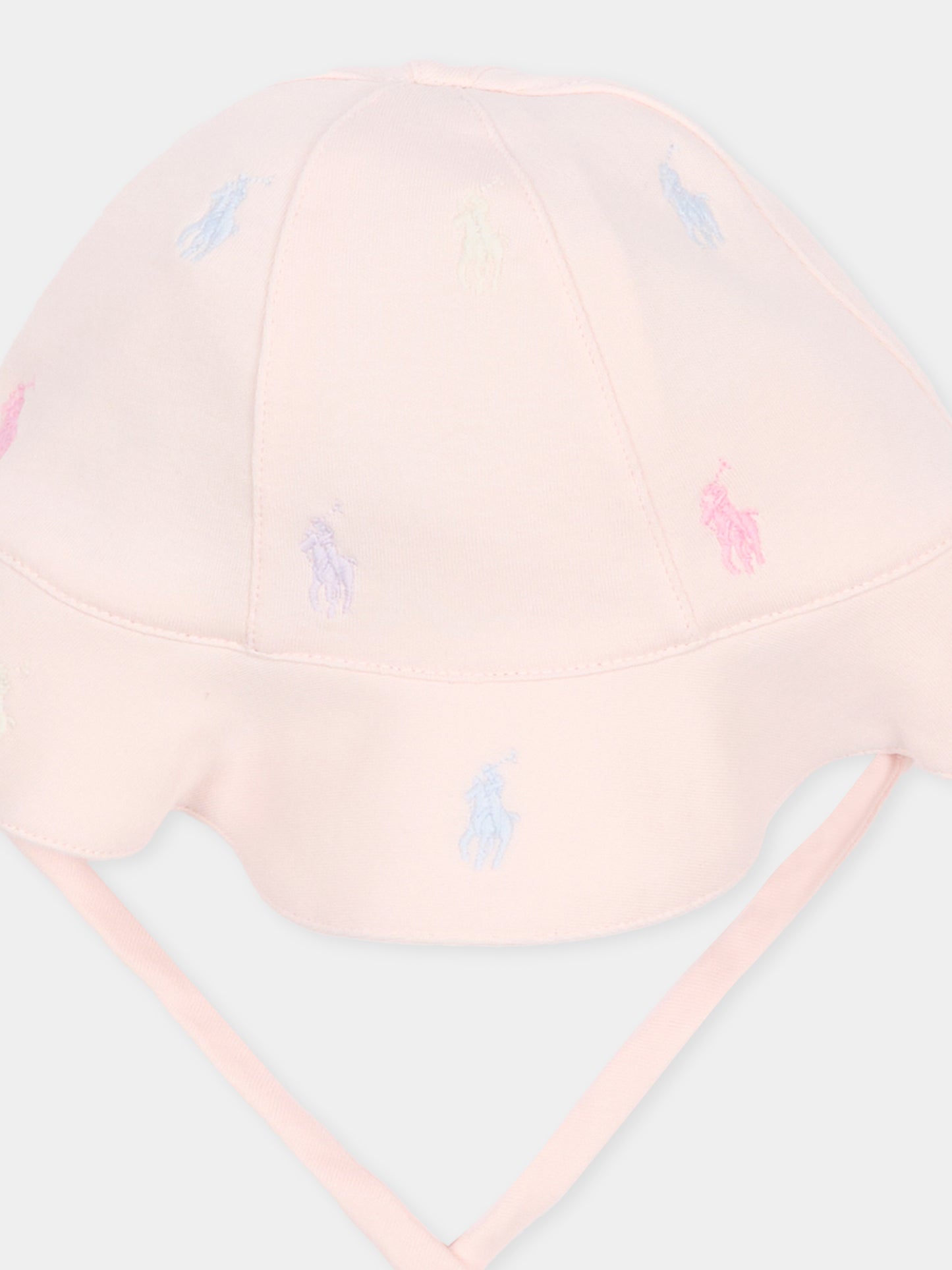 Cloche rosa per neonata con iconico cavallino,Ralph Lauren Kids,876688001
