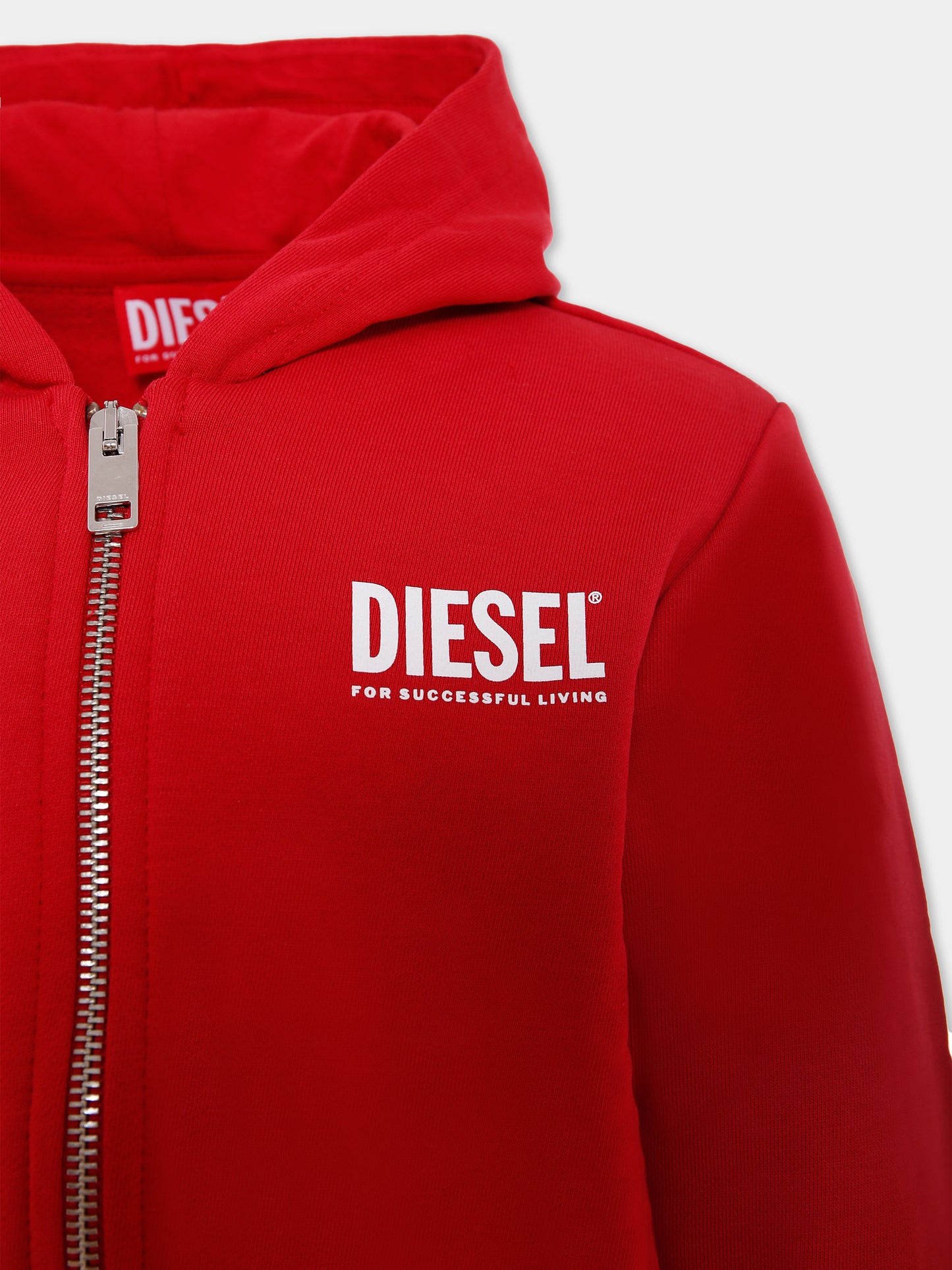 Felpa rossa per bambini con logo,Diesel,J01542 KYAVF K407