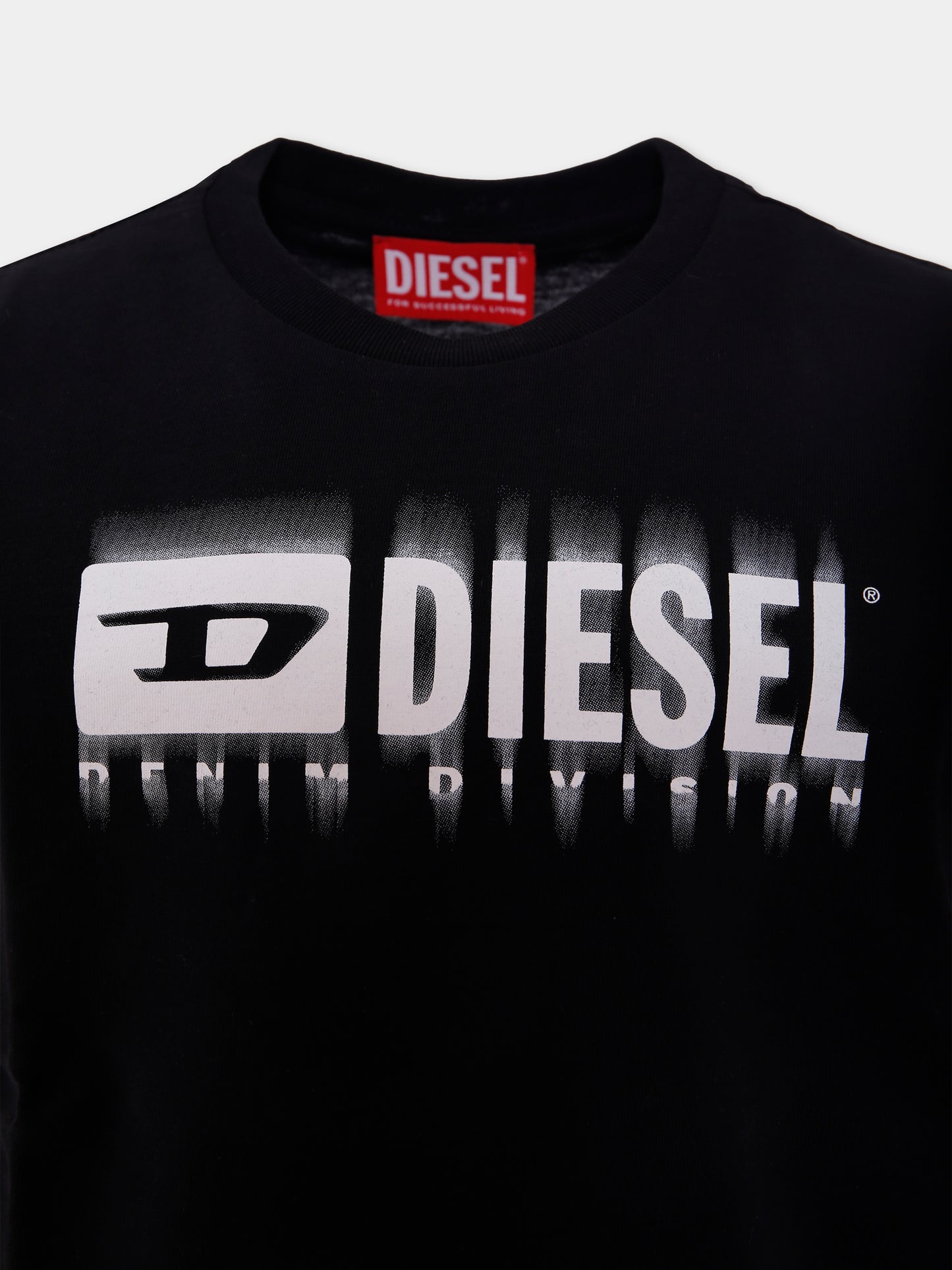 T-shirt nero per bambino con logo,Diesel,J02033 00YI9 K900