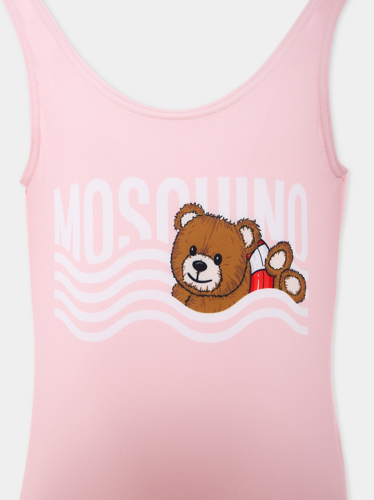 Costume intero rosa per bambina con Teddy Bear,Moschino Kids,H0L00B LKA00 50209