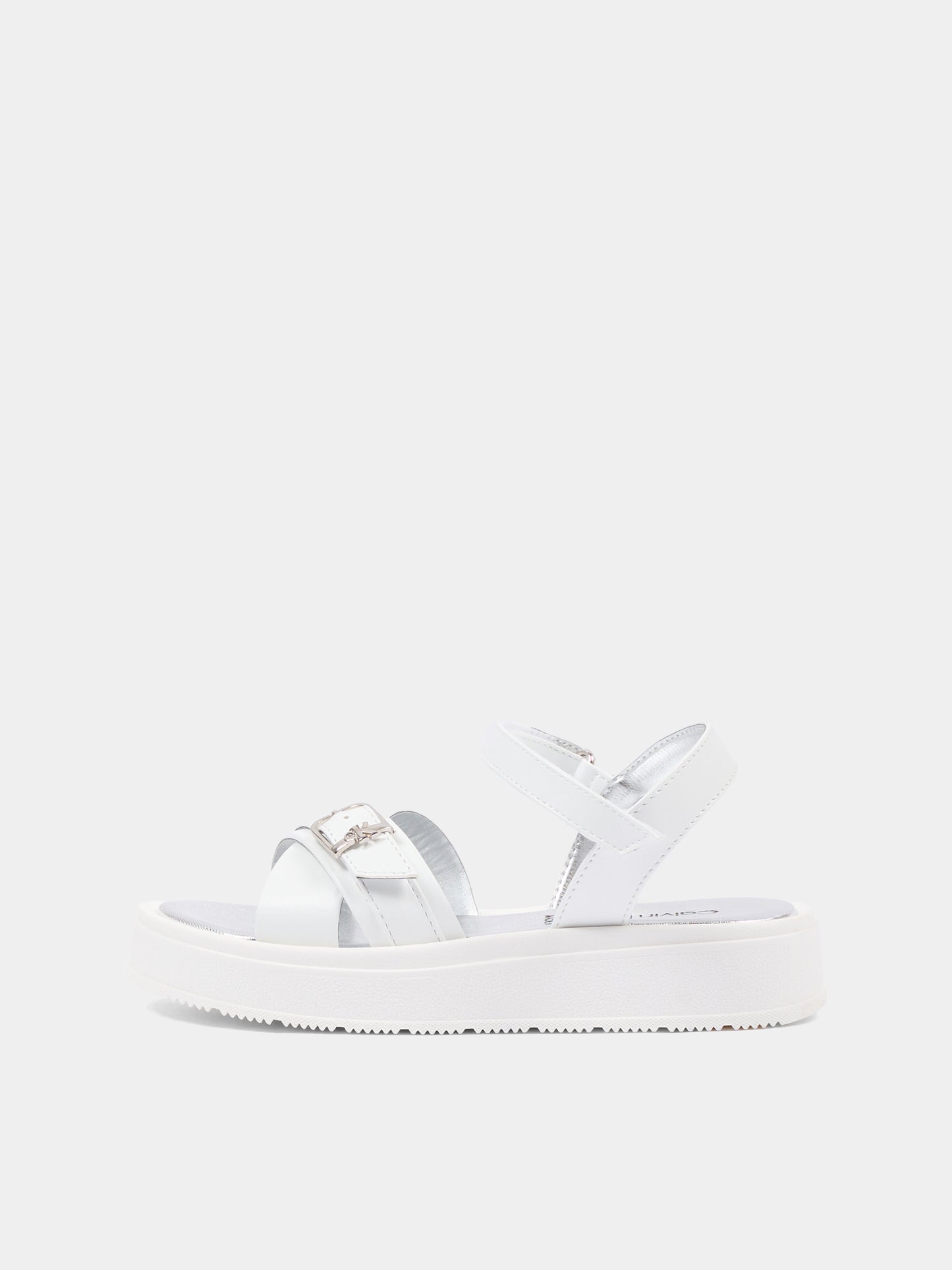 Sandali bianchi per bambina con logo,Calvin Klein Kids,V4A2 83260 0326100