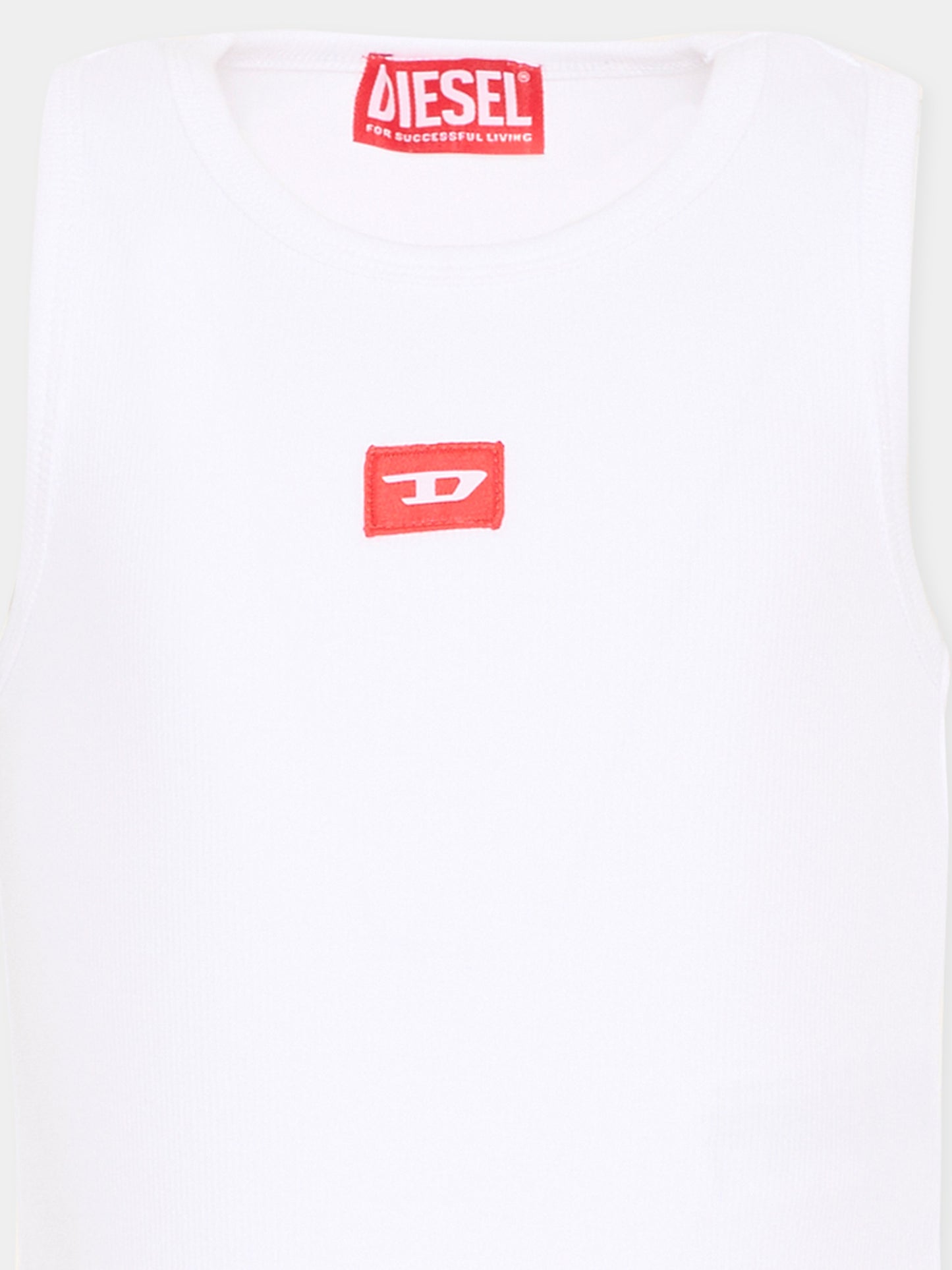 Canotta bianca per bambina con logo,Diesel,J02594 KYAZY K100