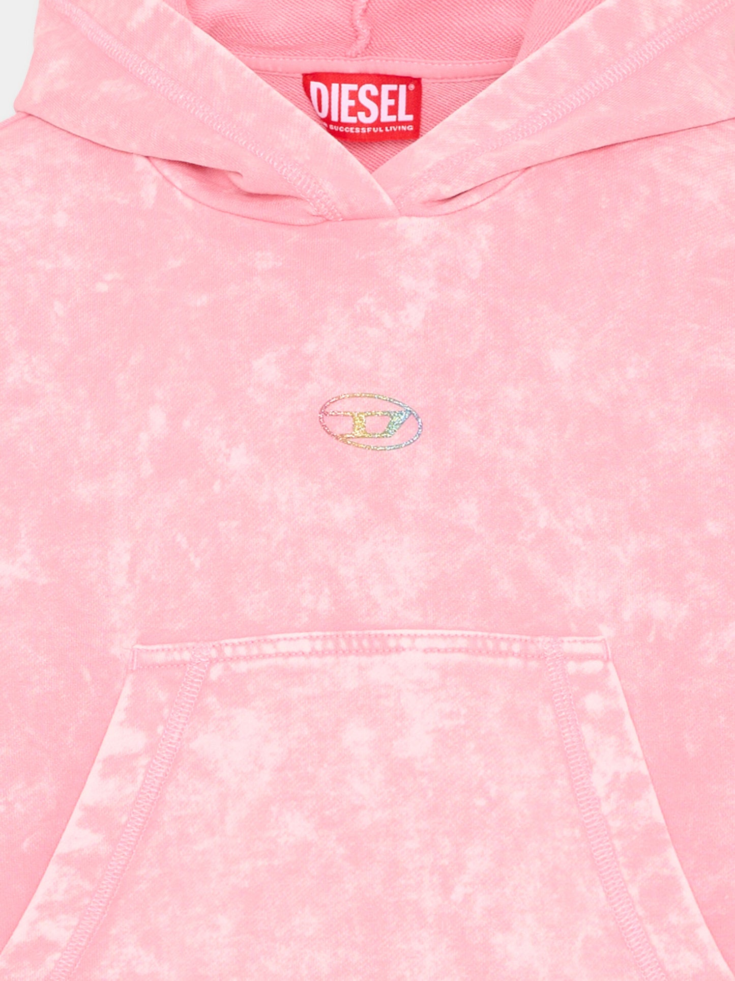 Felpa rosa per bambina con logo,Diesel,J02608 KYA0F K333