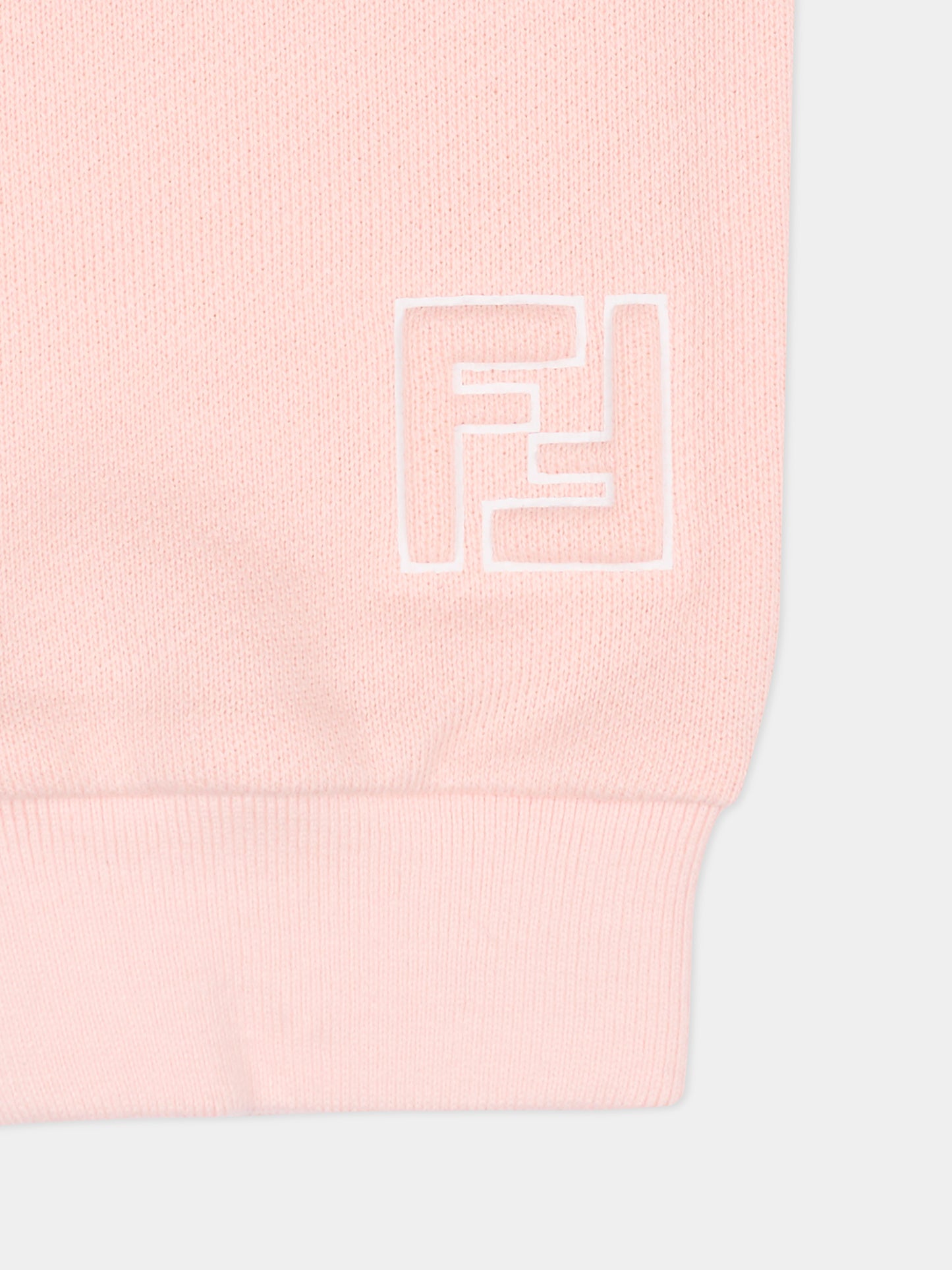 Pantaloni rosa per neonata con FF,Fendi Kids,BUF254 5V0 F1UL9