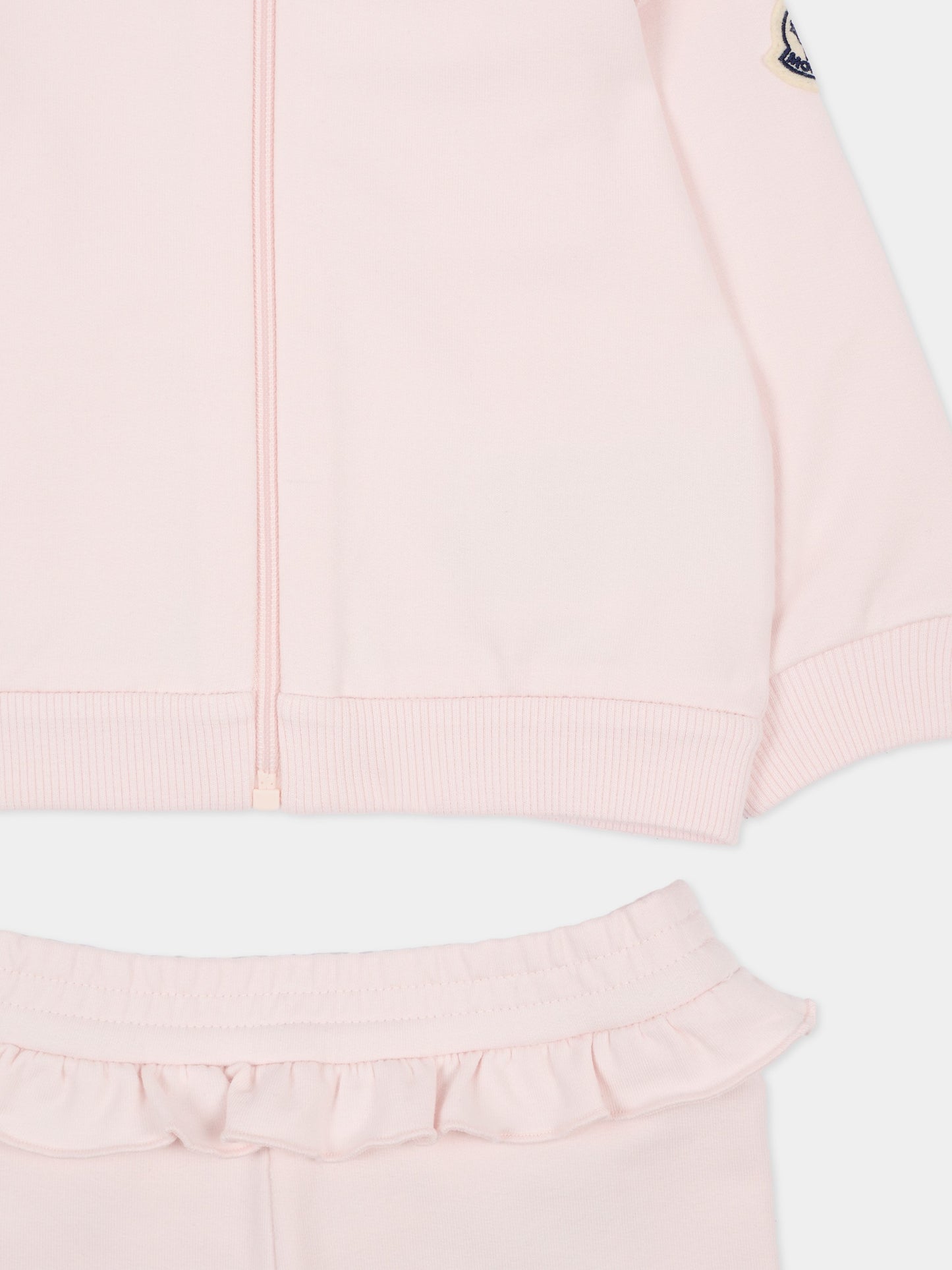 Completo rosa per neonata con logo,Moncler Kids,L1951 8M00006 89B9Y 503