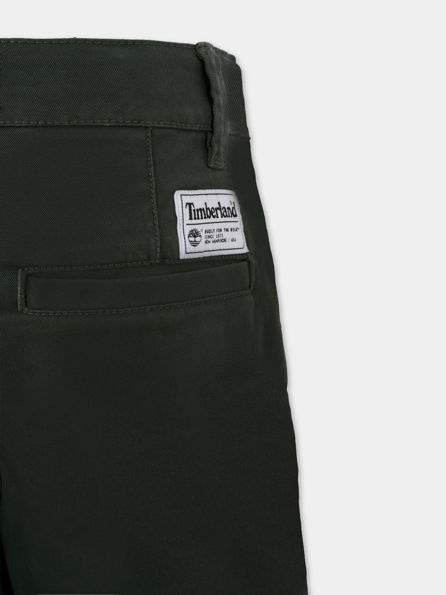 Shorts verdi per bambino con logo,Timberland,T60453 72A